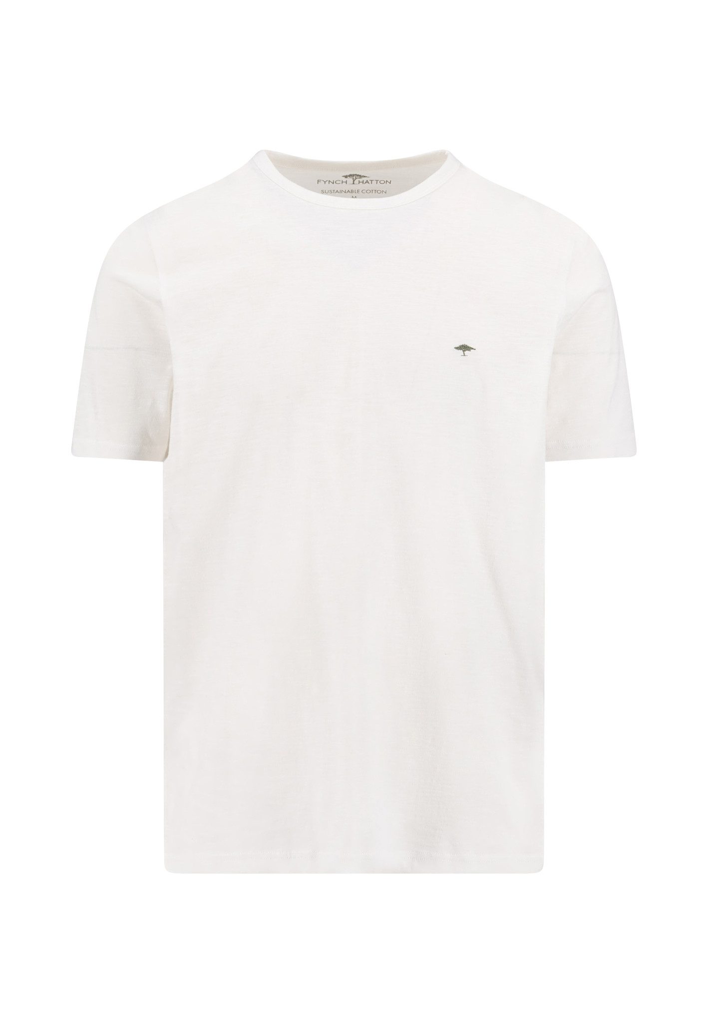FYNCH-HATTON T-Shirt regular fit, unifarben, mit Logo Stickerei
