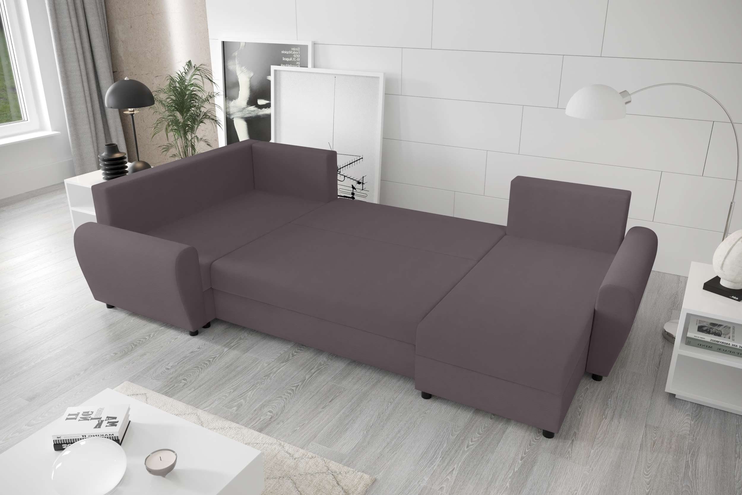 Stylefy U-Form, Sitzkomfort, Haven, Wohnlandschaft Modern Sofa, mit Design Eckcouch, Bettfunktion, mit Bettkasten,
