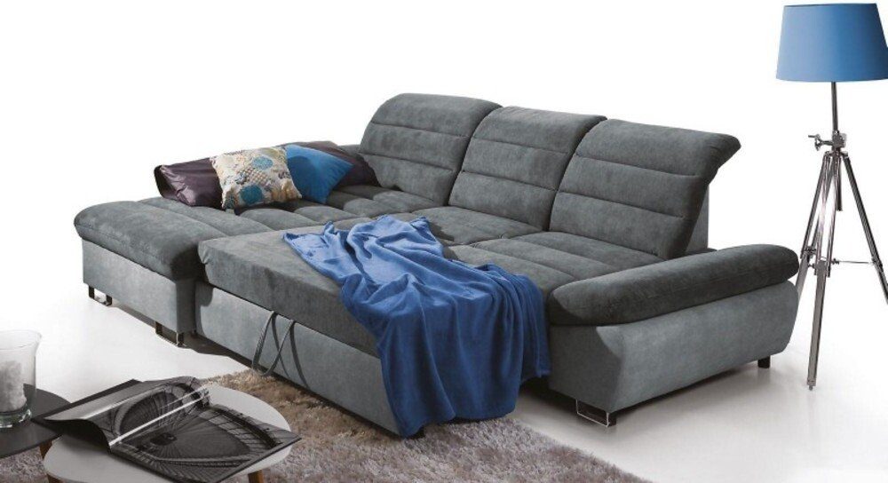 bestellbar, und frei Rückenteil- und Armlehnenverstellung, Modern rechts Bettkasten, inklusive stellbar, Relaxfunktion Raum Ecksofa L-Form, Design, Kopfteil-, Stylefy mit Romola, mane mit links im Bettfunktion Eckcouch, oder