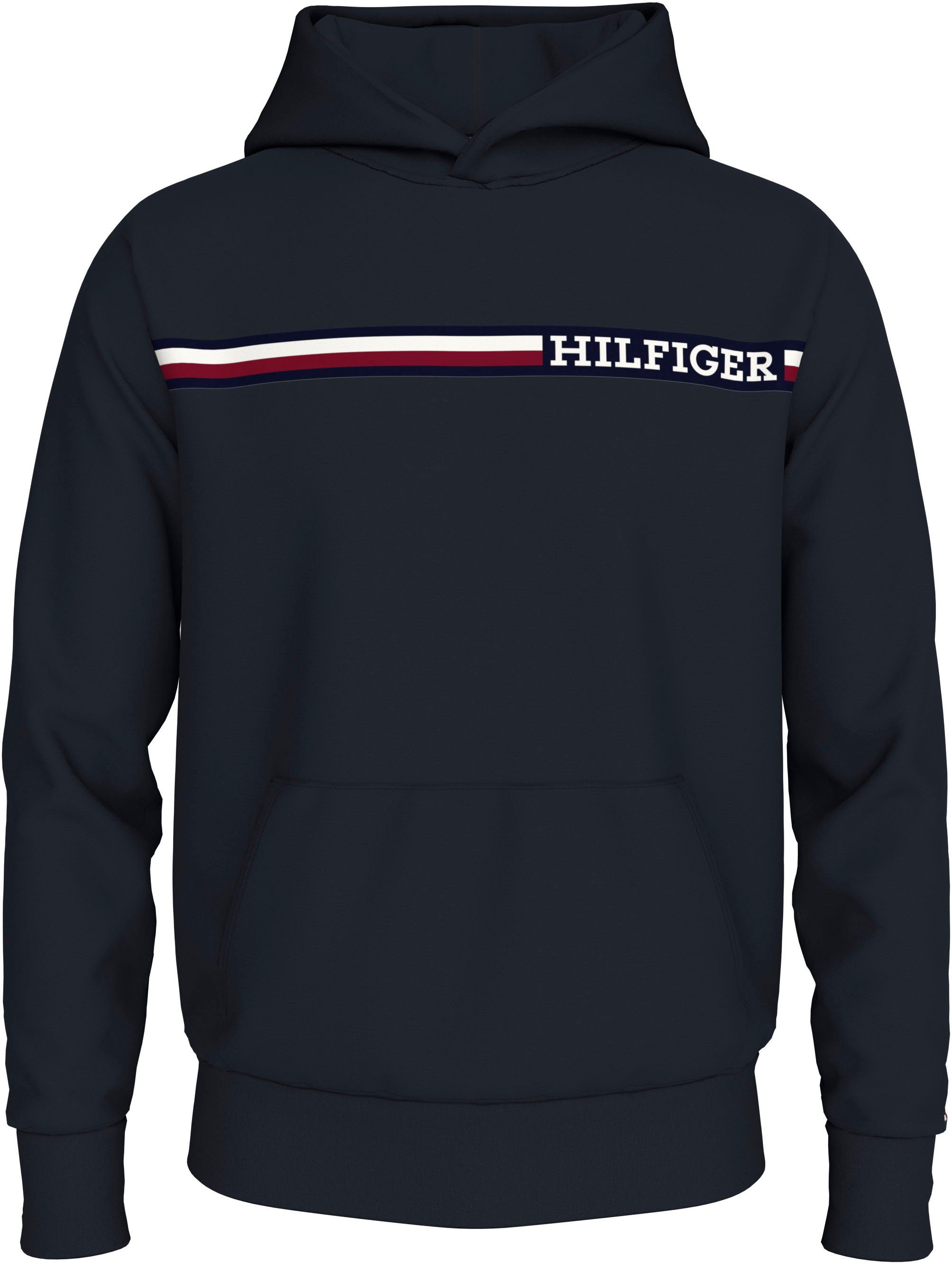 Tommy Hilfiger Big & Tall Kapuzensweatshirt BT-CHEST STRIPE HOODY-B Große Größen mit Logoprägung