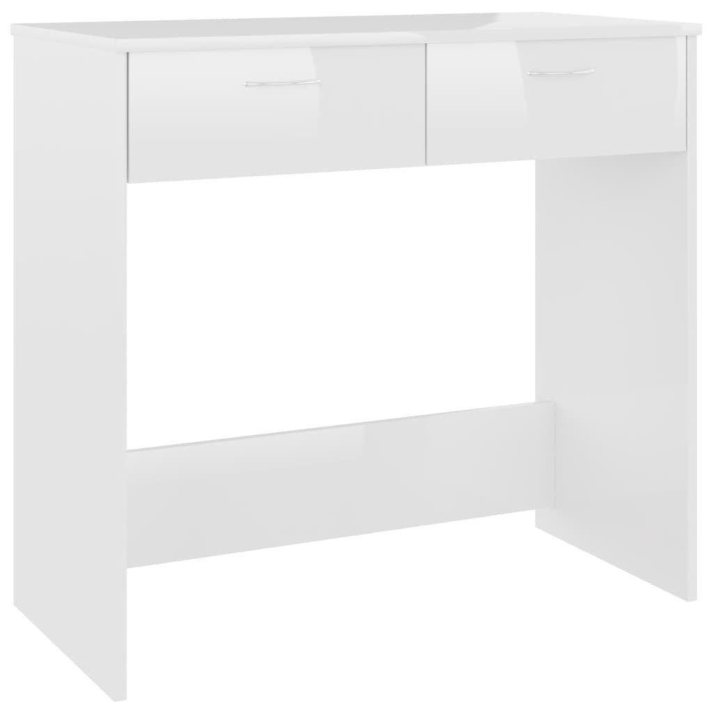 Schreibtisch cm vidaXL Hochglanz-Weiß Holzwerkstoff | Hochglanz-Weiß 80x40x75 Schreibtisch Hochglanz-Weiß