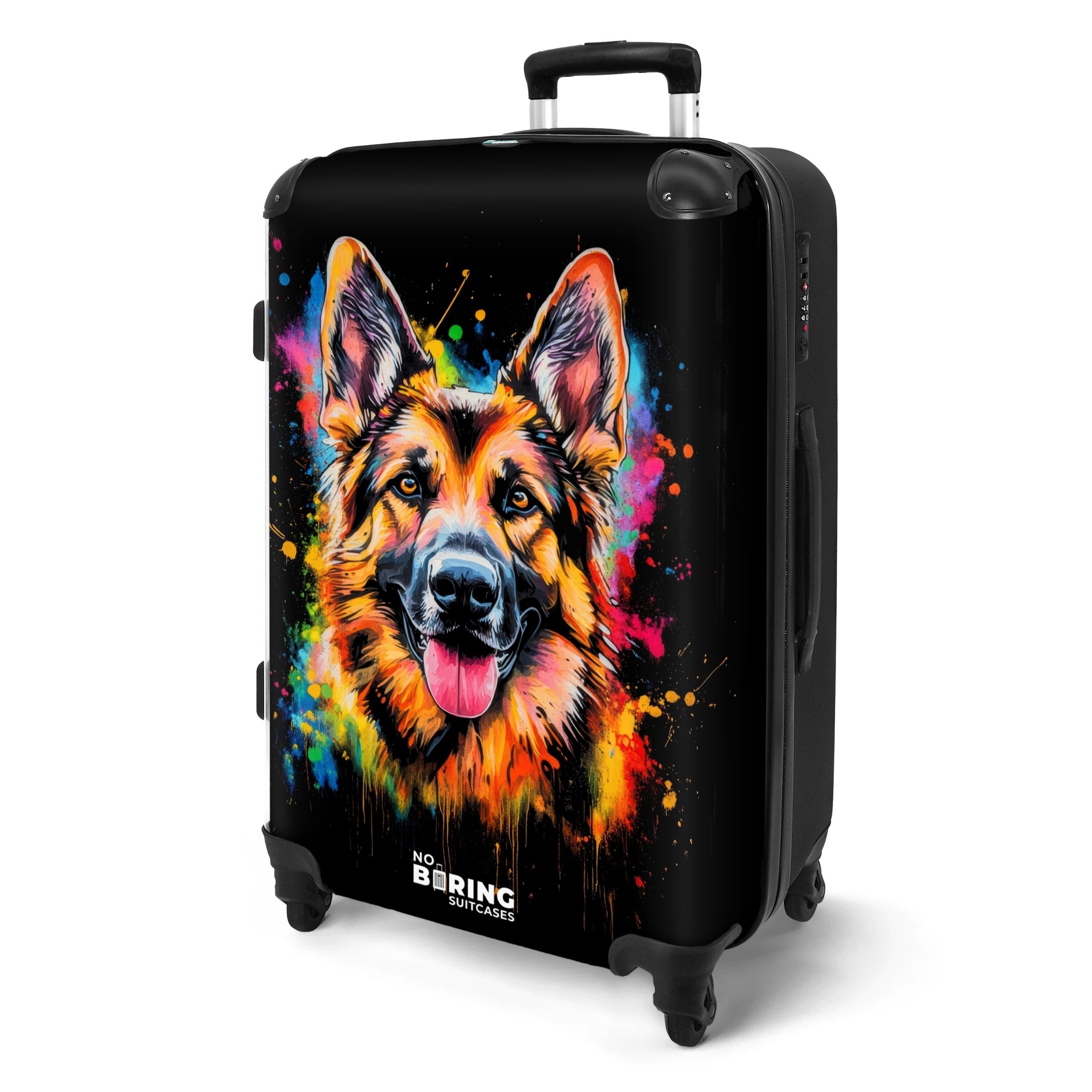 NoBoringSuitcases.com© Hartschalen-Trolley Deutscher Schäferhund mit Graffi günstig online kaufen