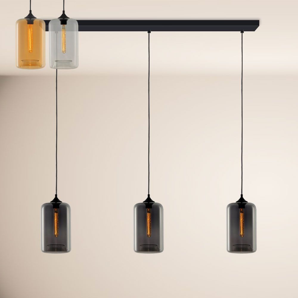 s.luce Pendelleuchte Cruet Esstisch-Pendelleuchte 2-5-flammig Balken 120cm Up Amber