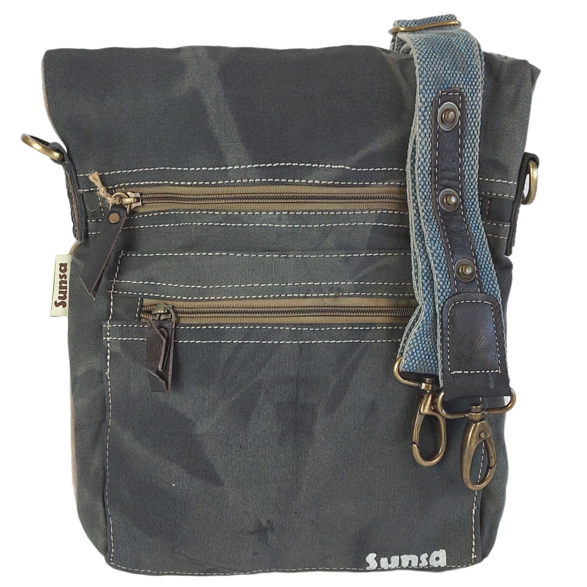 Sunsa Umhängetasche Große Umhängetasche Vintage Crossbody Tasche für Sie/ Ihn, Druck auf den Henkel