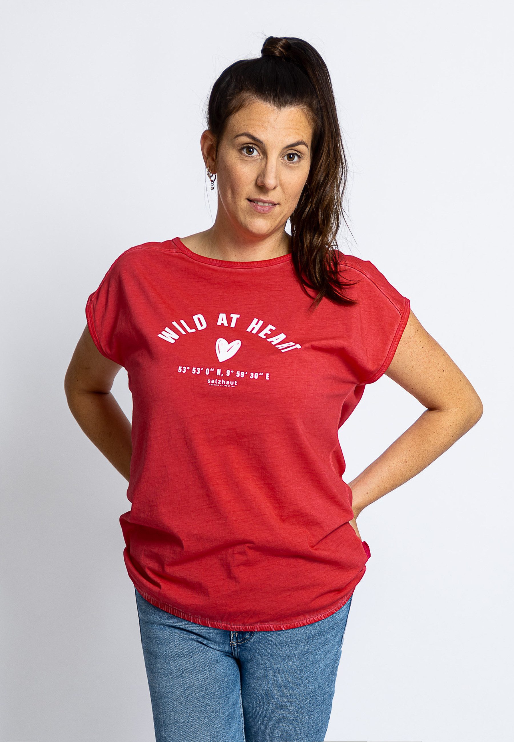 T-Shirt AMKE WILD AT HEART Damen Relaxed-Fit