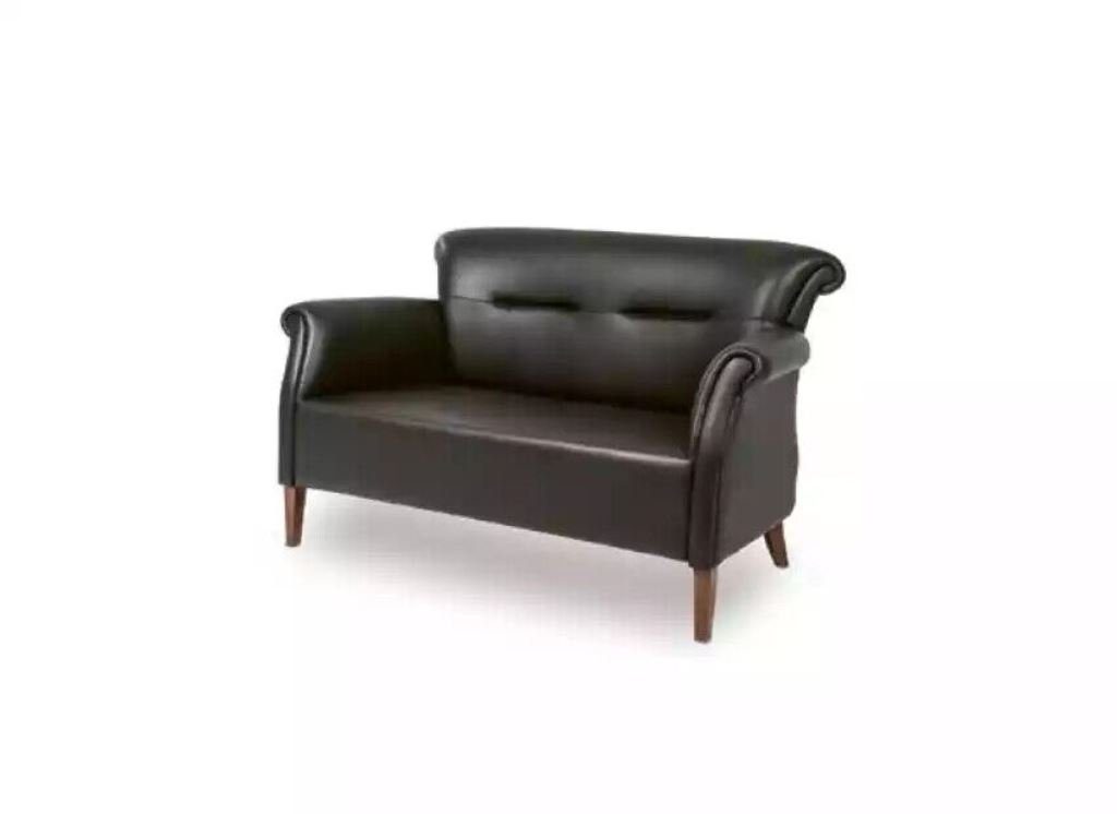 JVmoebel Sofa Zweisitzer Arbeitszimmermöbel Sofa Schwarz Polstermöbel, 1 Teile, Made in Europa