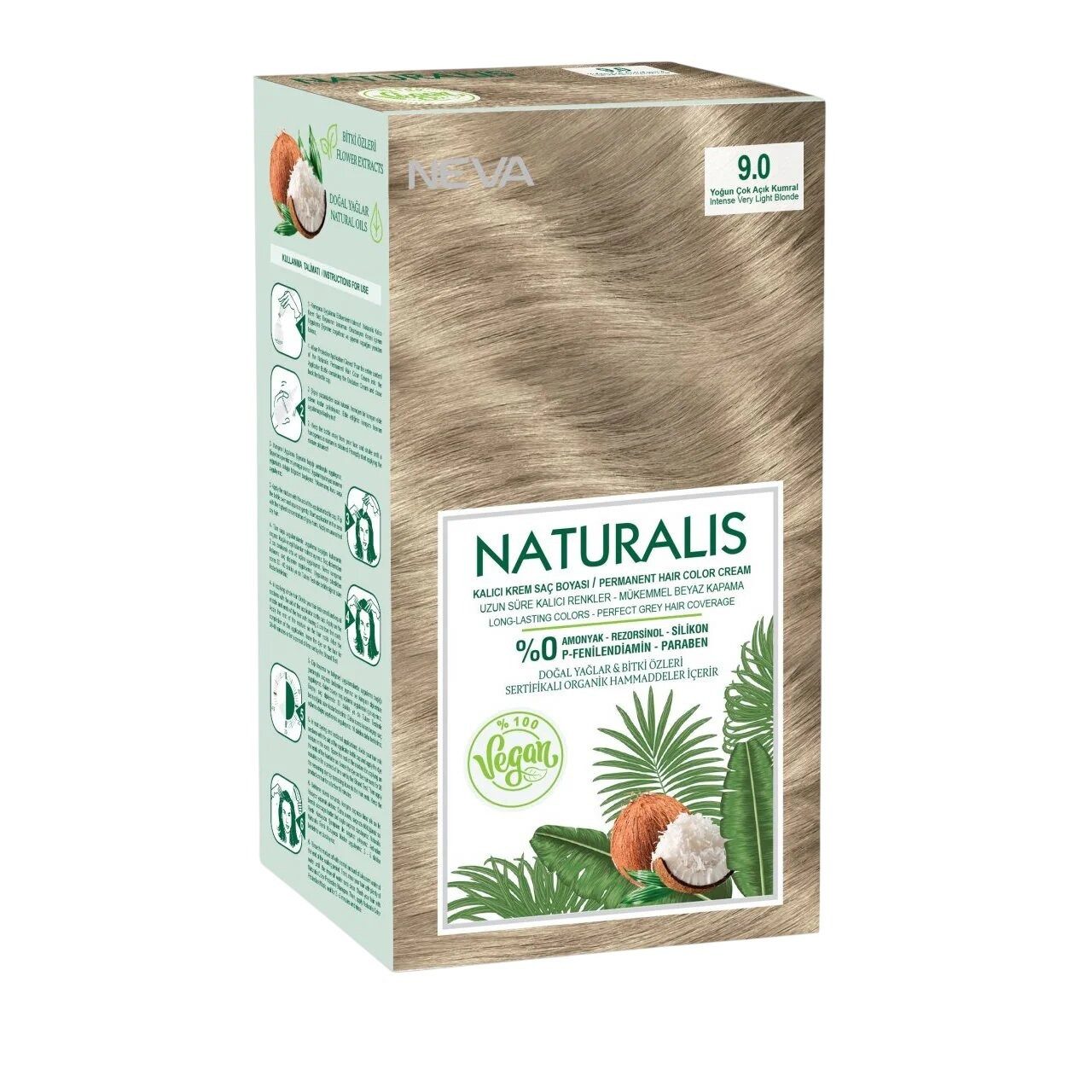 Neva Haarfarbe Neva, Naturalis, Permanente Haarfarbe, 9,0, 150 ml