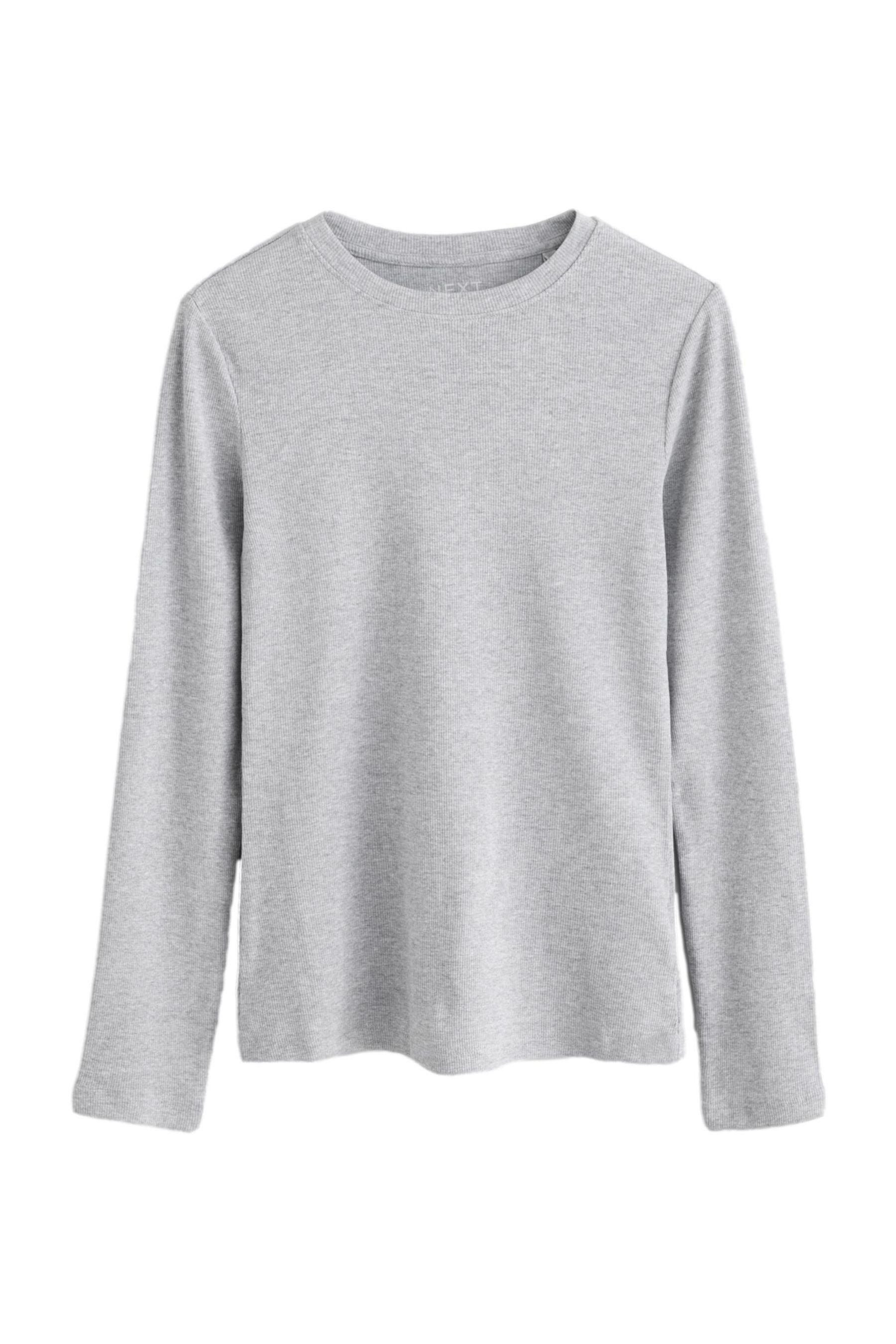 Next Langarmshirt Langärmeliges, geripptes Rundhals-Oberteil (1-tlg) günstig online kaufen