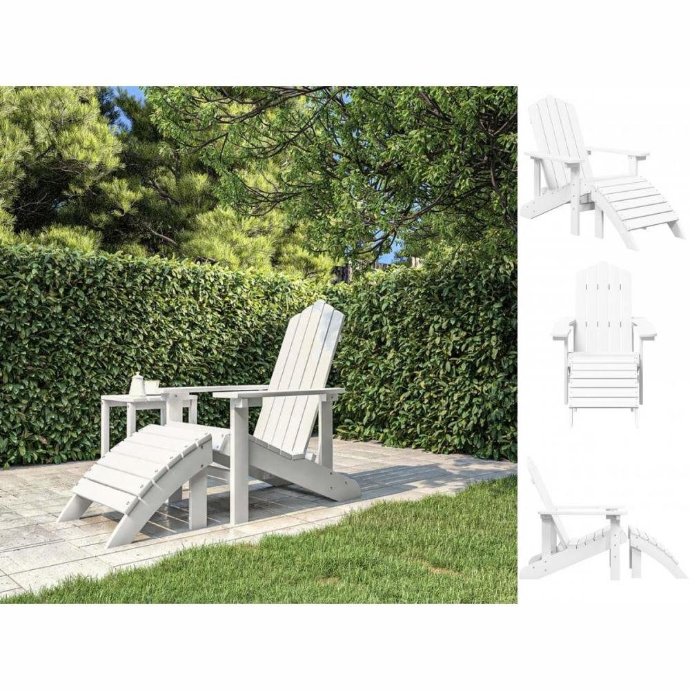 Fußstütze Adirondack-Gartenstuhl vidaXL HDPE Gartenstuhl mit Weiß