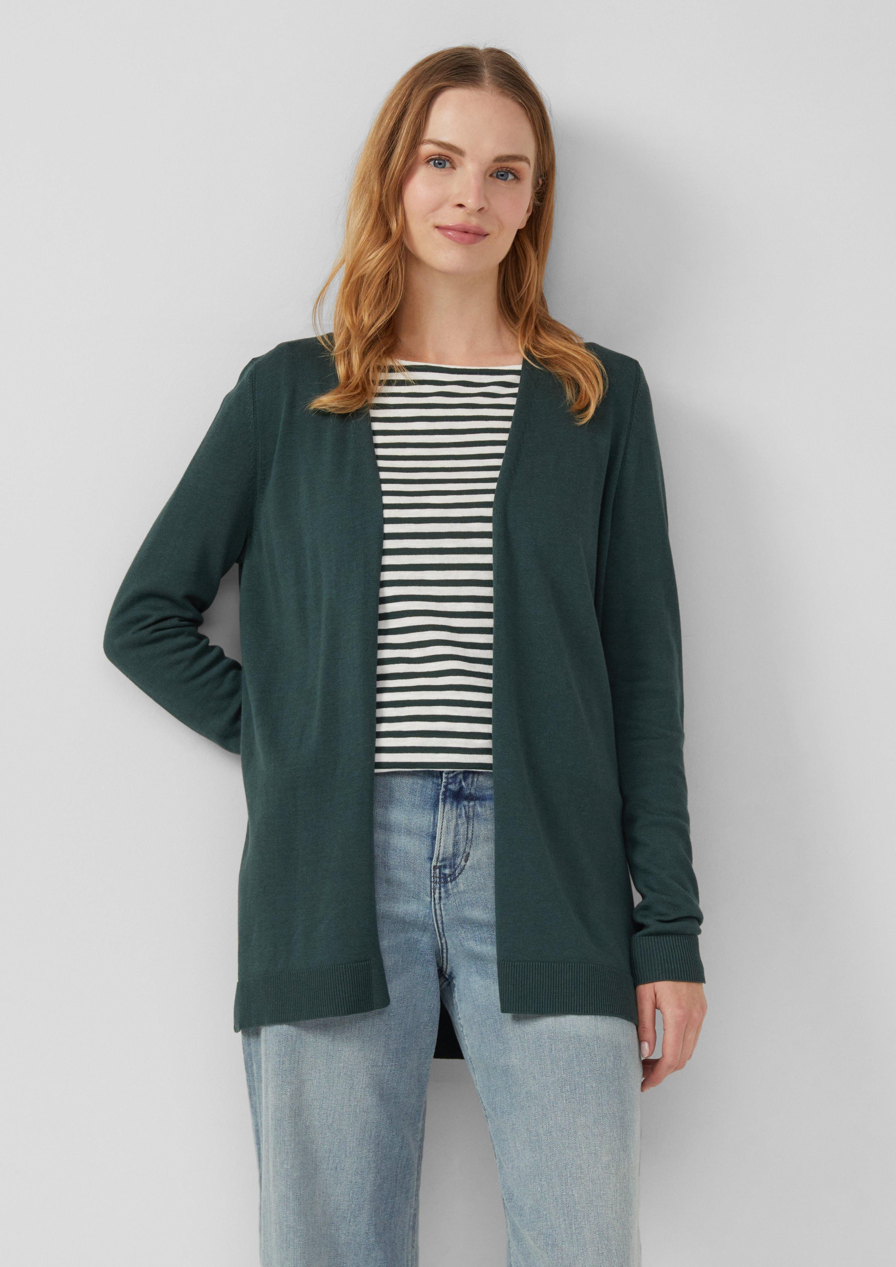 s.Oliver Strickjacke Cardigan aus Viskose-Baumwoll-Mix