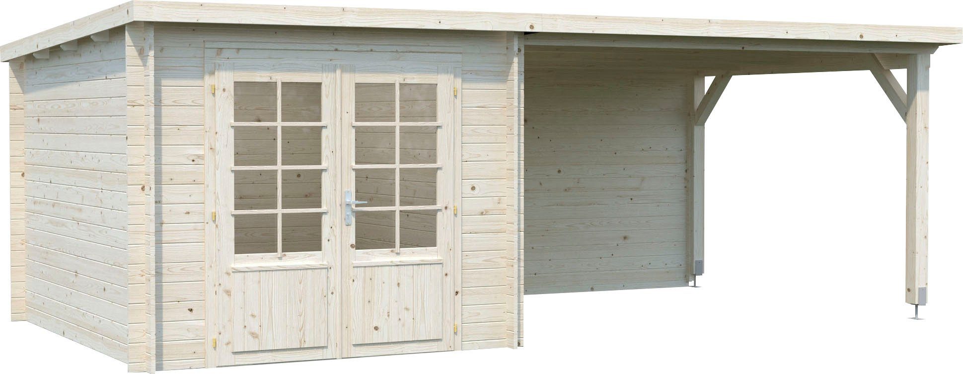 Palmako Gartenhaus Ella, BxT: 614x340 cm, (Set), 6,9+10,0 m², mit Anbaudach
