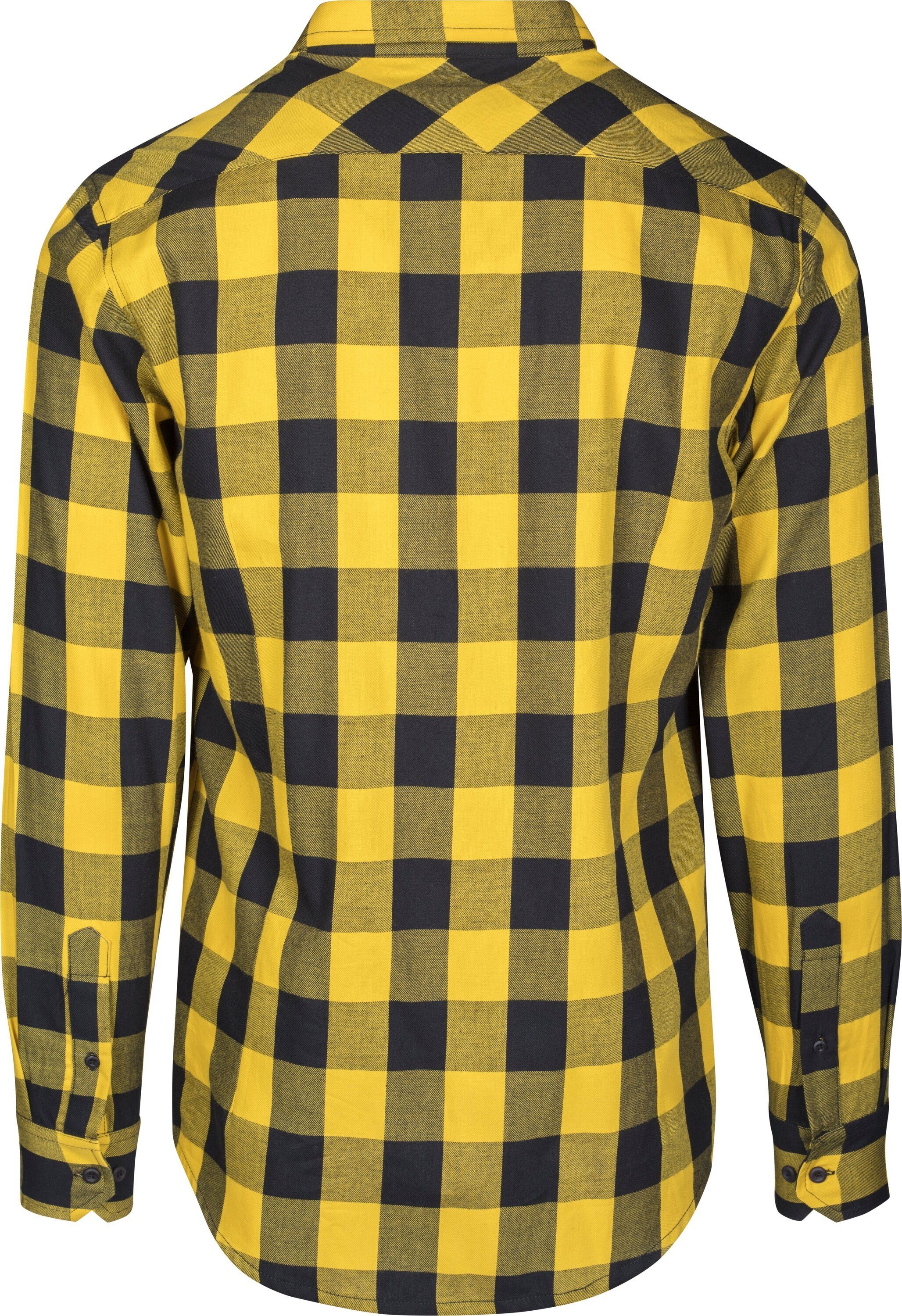 URBAN CLASSICS Langarmshirt Checked Flanell Shirt (1-tlg) blk/honey