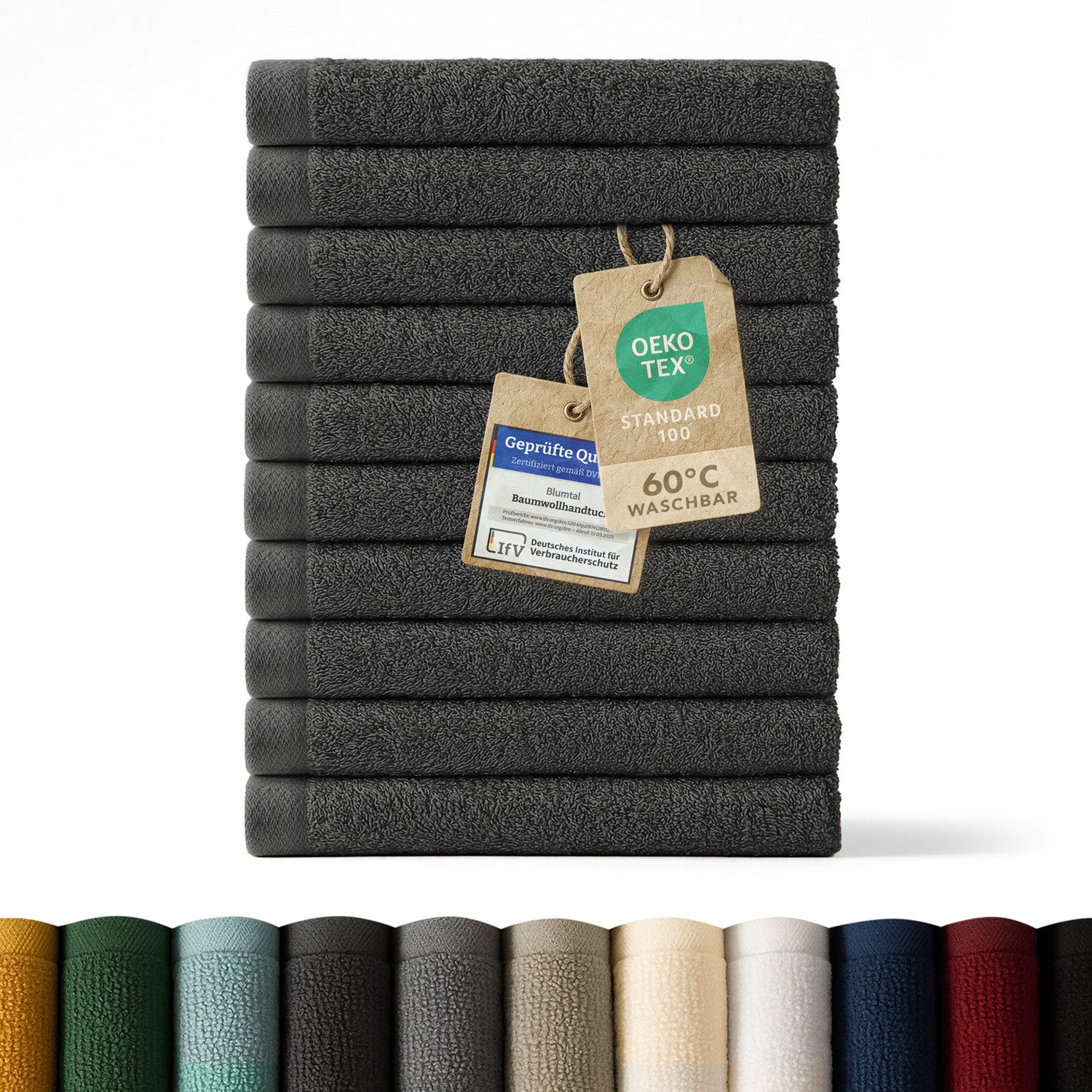 Blumtal Gästehandtücher Premium 30x30cm oder 30x50cm weich und saugstark, Frottee (12-St), 10er (30x50cm), 12er und 24er Set (30x30cm), 100% Baumwolle