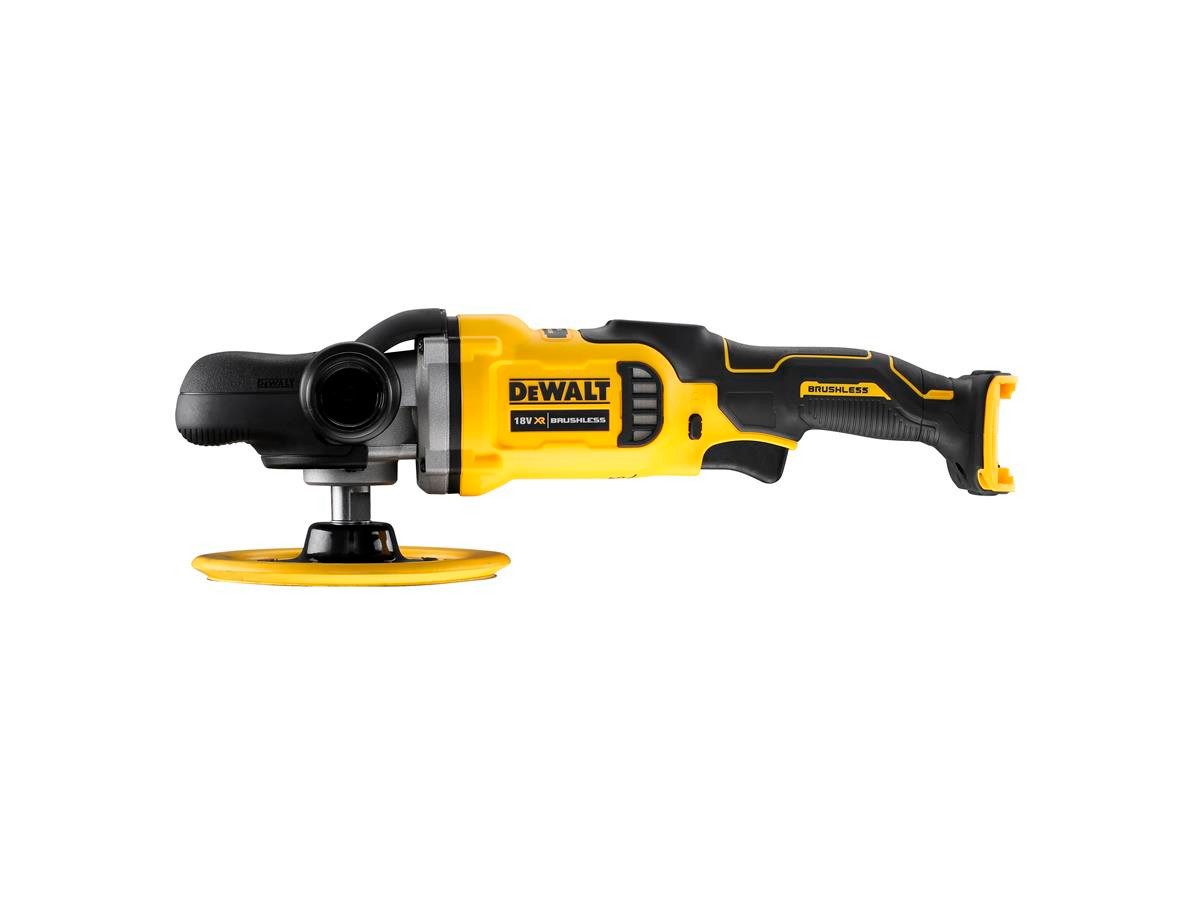 DeWalt Rotationspoliermaschine Akku, 18 V, Basisv., 800 min. U/min, 2200 max. U/min, Ø 180 mm, ohne Akkus und Ladegerät, Drehzahlvorwahl über Rändelrad, Sanftanlauf
