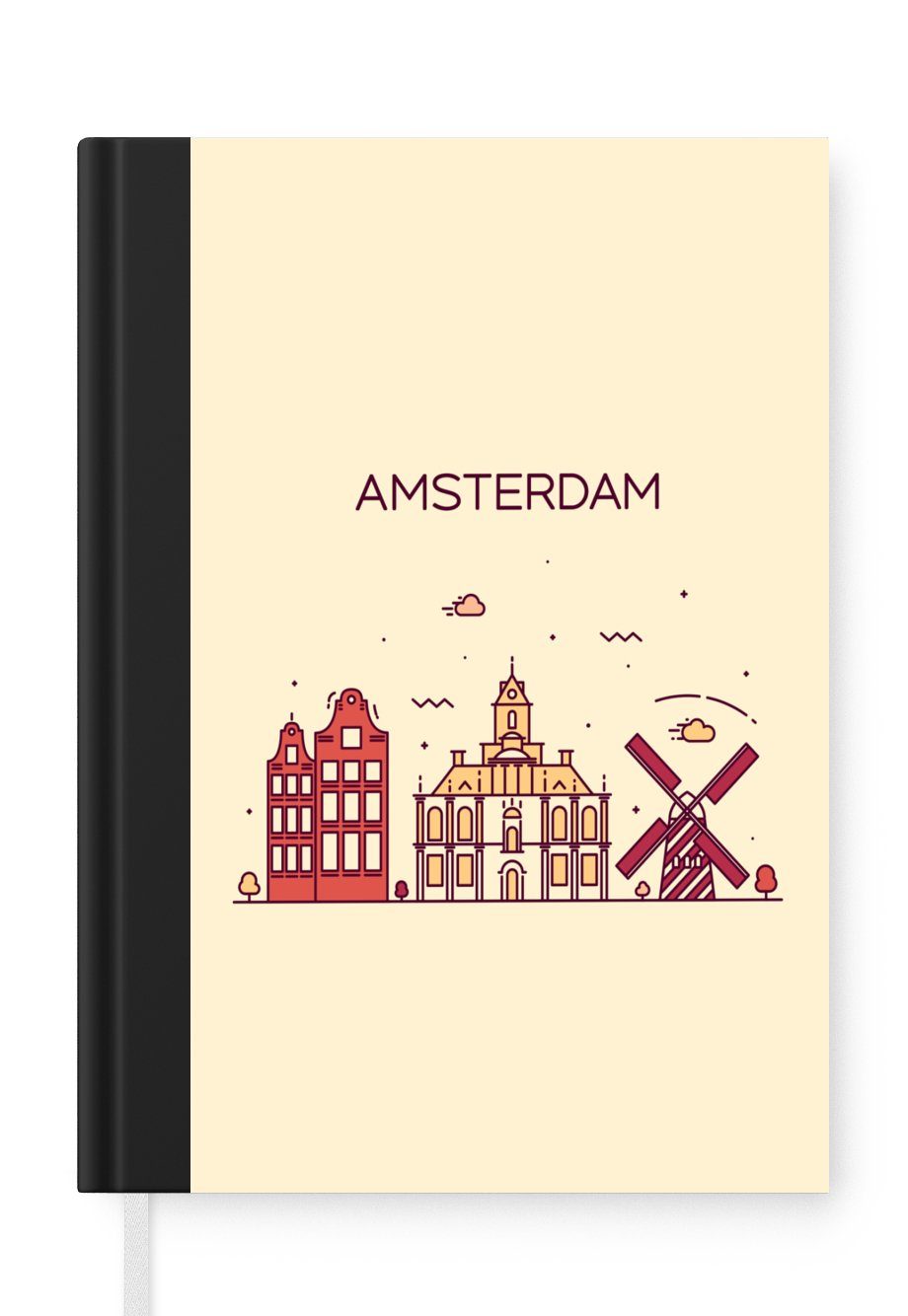 - Niederlande, MuchoWow Tagebuch, A5, Amsterdam Merkzettel, Seiten, Journal, Skyline - Haushaltsbuch Notizbuch Notizheft, 98