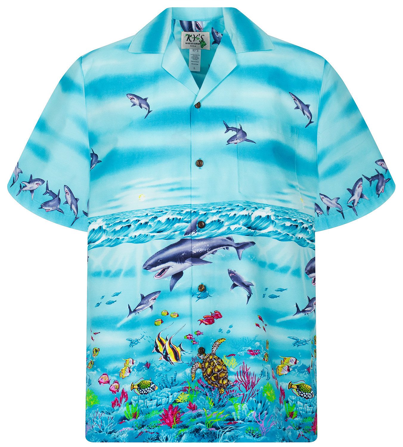 KY's Hawaiihemd Haie Original Hawaiihemd mit günstig online kaufen