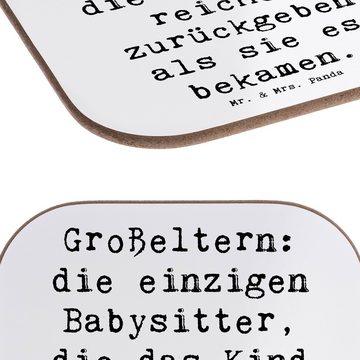 Mr. & Mrs. Panda Getränkeuntersetzer Humorvoller Großeltern-Spruch auf Geschenkartikeln - Weiß - Glasunter, 1-tlg., Innovative Designs