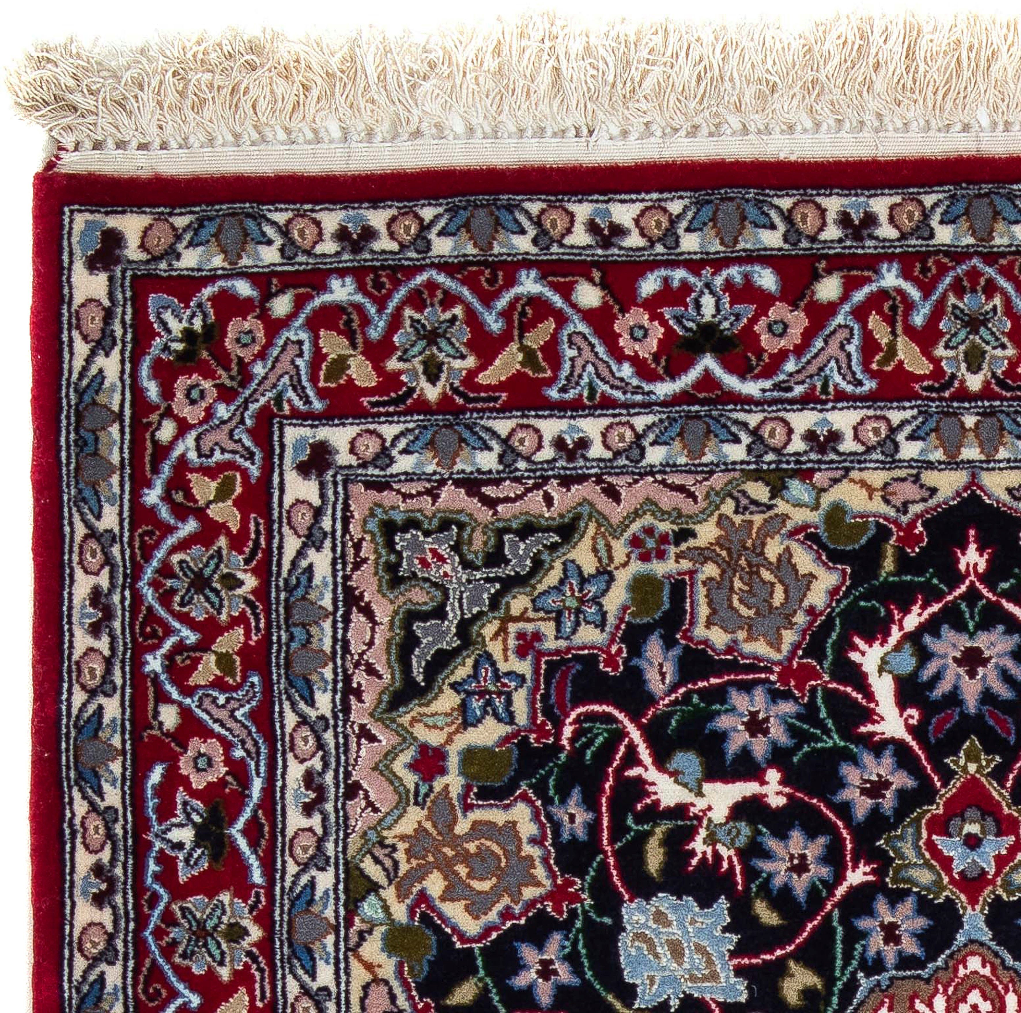 Höhe: - Handgeknüpft, - Einzelstück - Premium dunkelrot, mm, morgenland, Isfahan 105 6 x 70 Zertifikat cm Orientteppich mit Perser rechteckig, Wohnzimmer, -