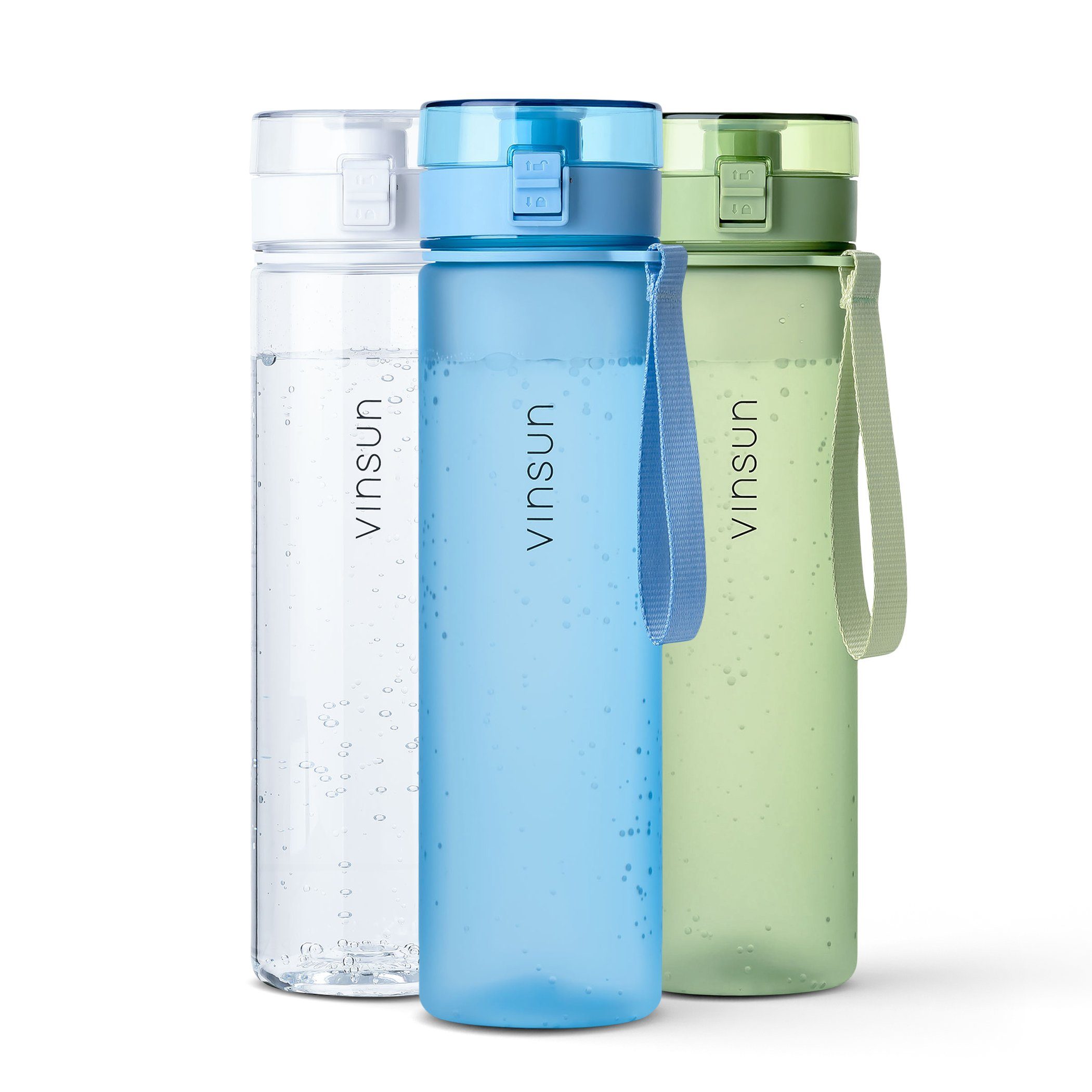 Vinsun Trinkflasche Trinkflasche 1L, Kohlensäure - auslaufsicher und BPA frei, Geruchs- Transparent, geeignet, auslaufsicher Geschmacksneutral, Kohlensäure