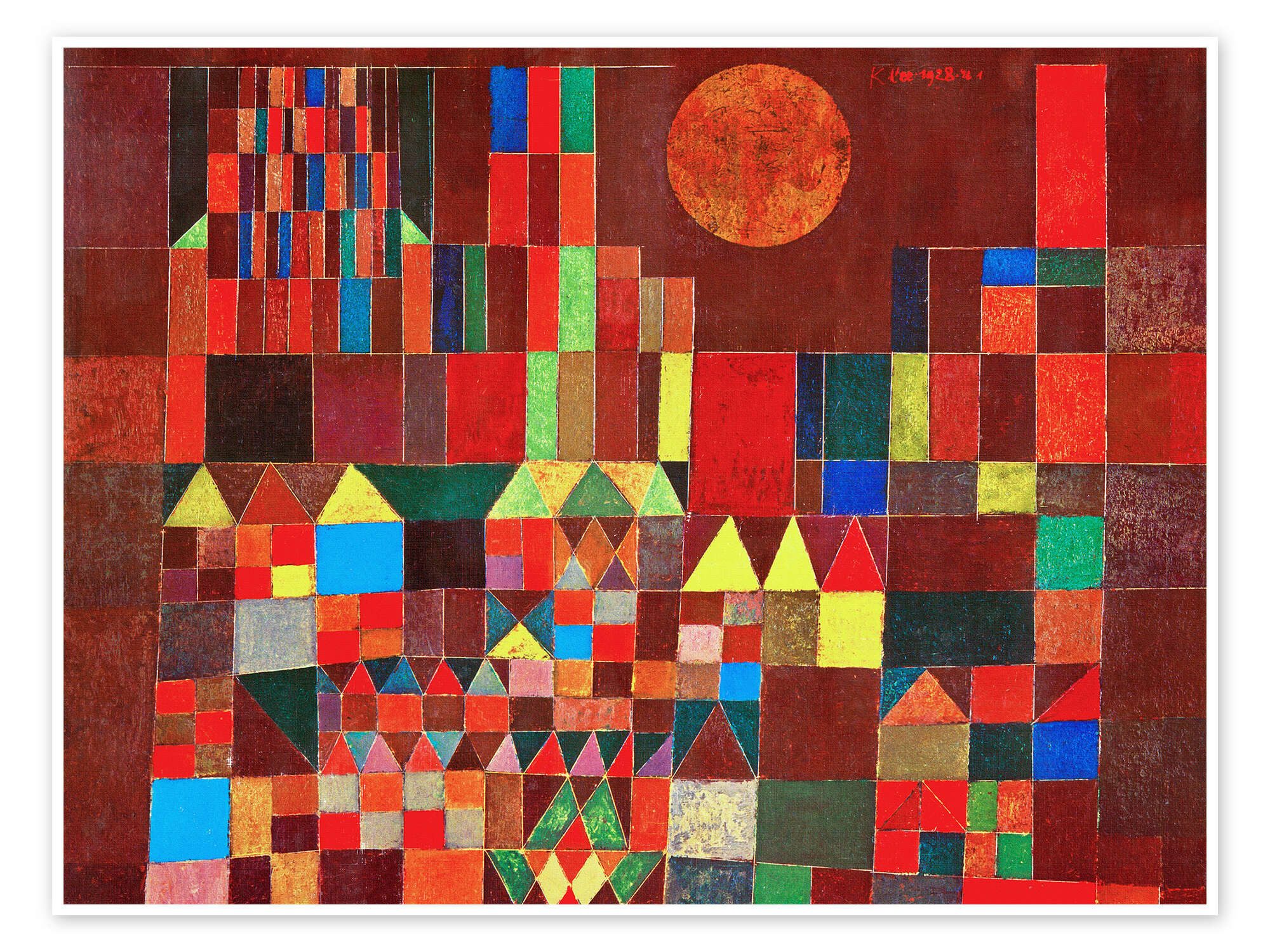 Posterlounge Wandbild Burg und Sonne, Paul Klee, erhältlich als Poster, Leinwandbild, Wandsticker oder Acrylglasbild