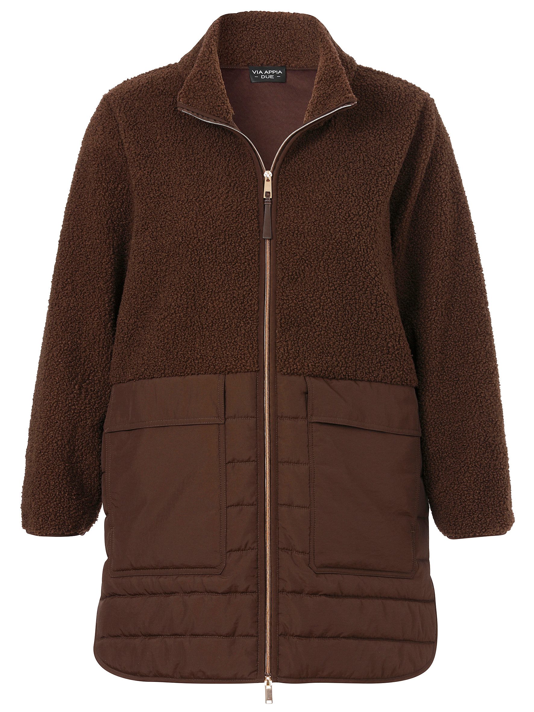 VIA APPIA DUE Strickpullover Jacke Kragen 1/1 Arm Zipper Taschen