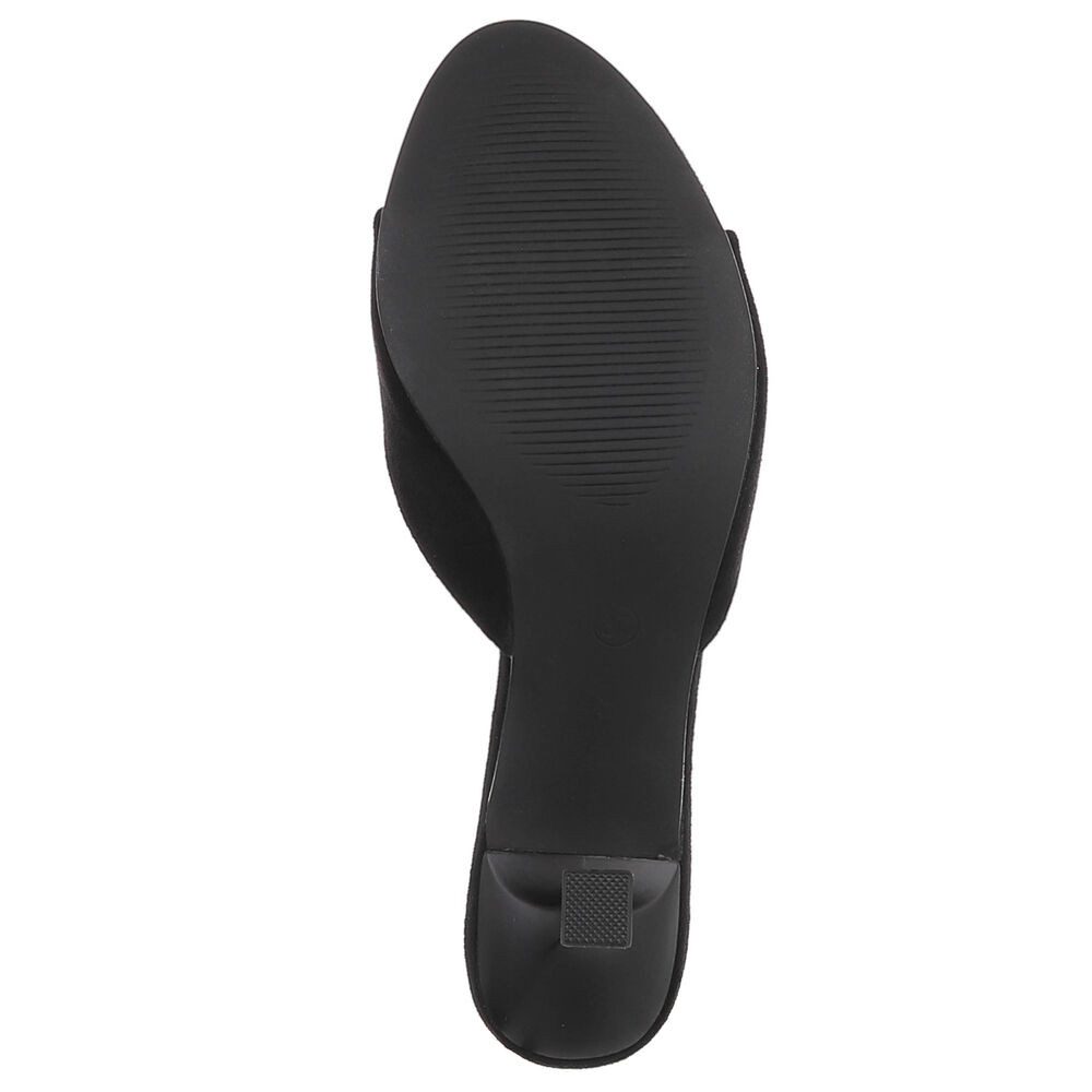 Ital-Design Damen Mules mit Blockabsatz und offener Spitze Pantolette (91742565) Pfennig-/Stilettoabsatz Sandalen & Sandaletten in Schwarz