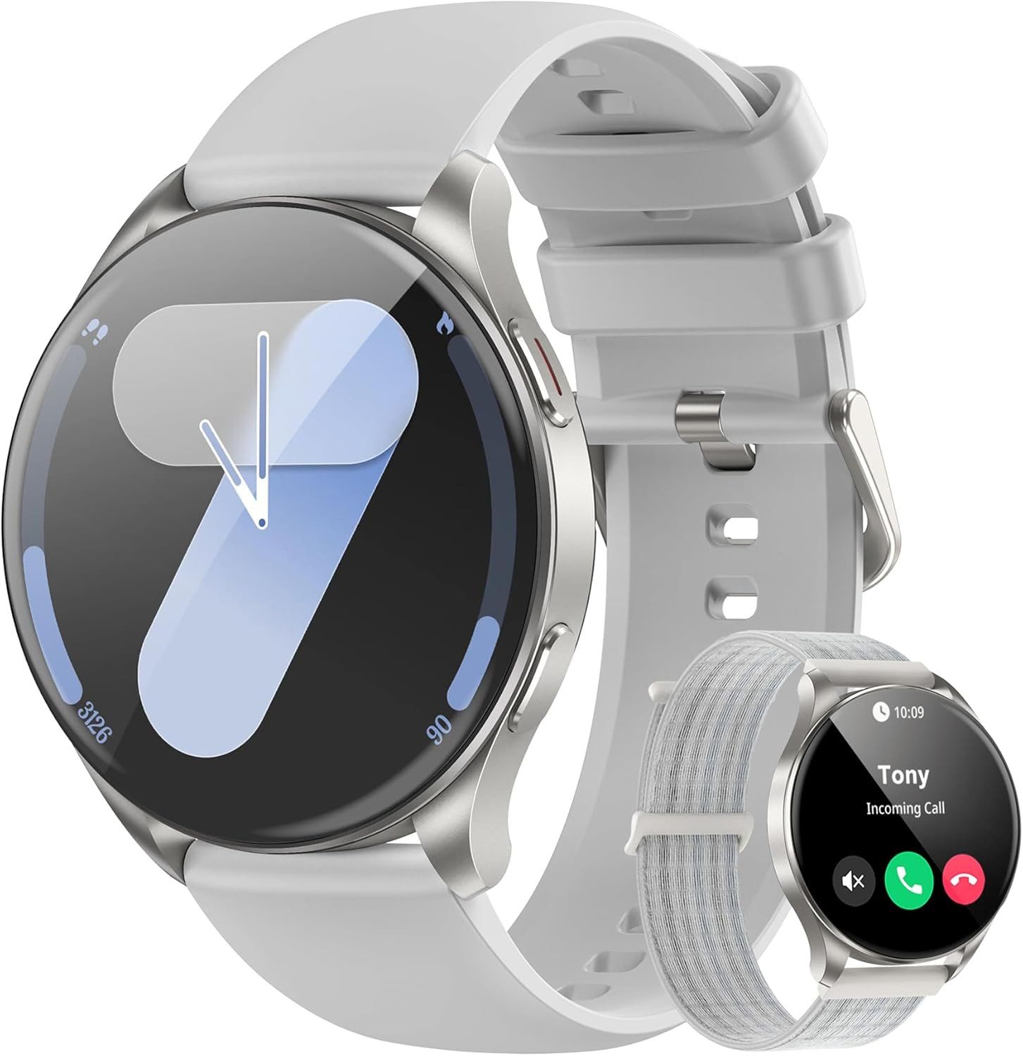 blackview W40 Smartwatch (3,6 cm, android ios), 1.43" AMOLED Smartwatch mit Bluetooth-Telefonie & 100 Sportmodi