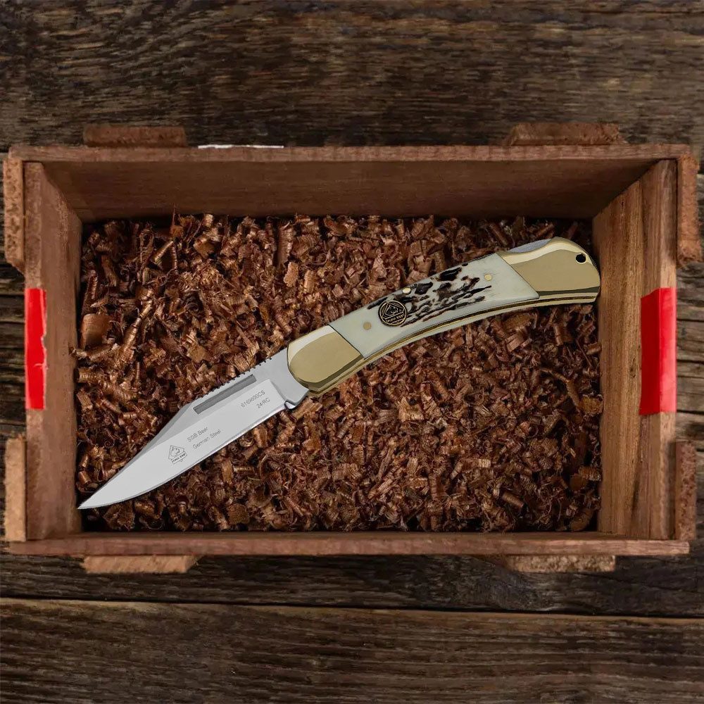 Puma Messer Taschenmesser PUMASGB Bear, Commando Stag - Taschenmesser