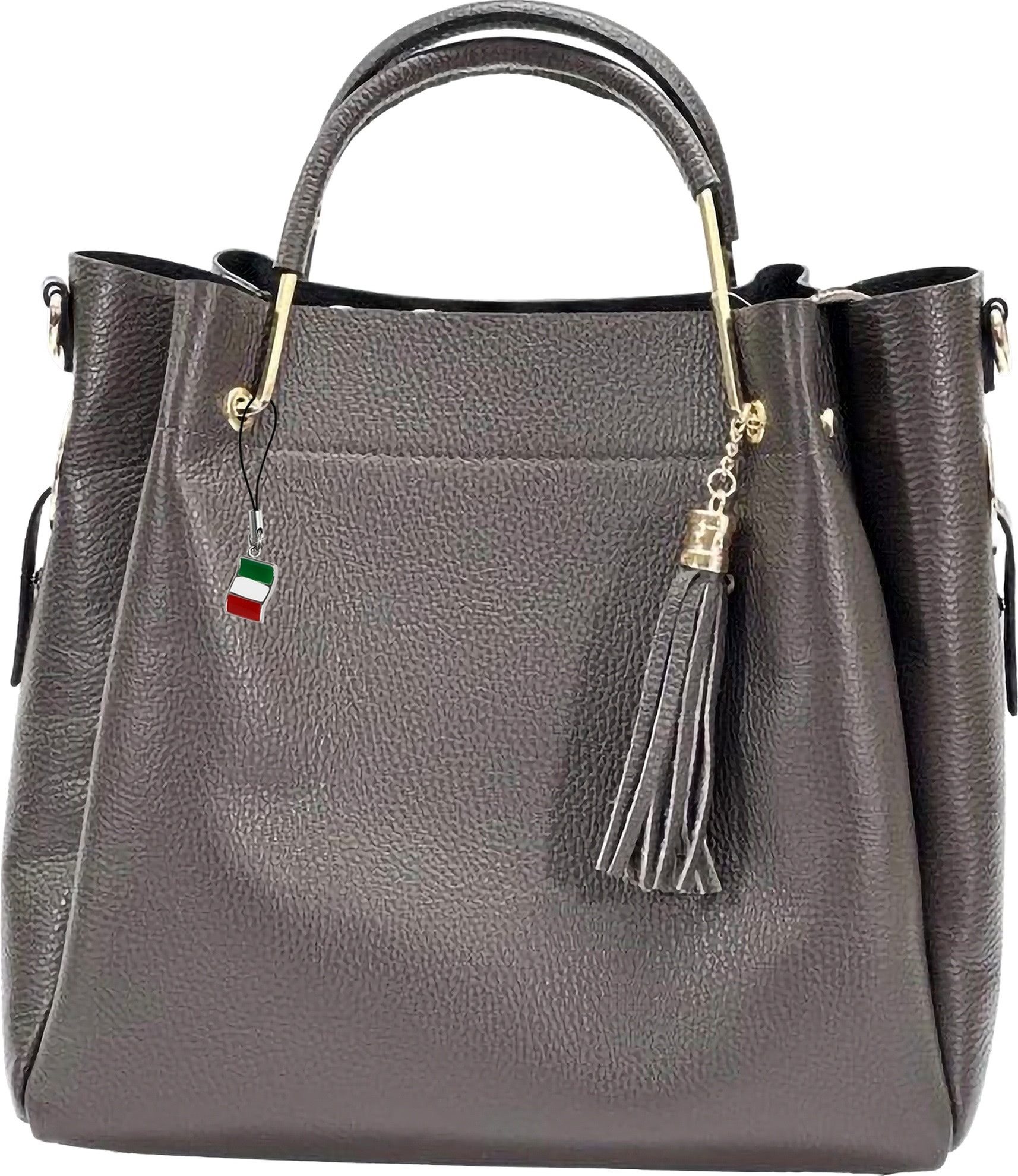 FLORENCE Handtasche Florence Damen Handtasche Echtleder braun (Handtasche), Damen Umhängetasche, Handtasche Leder, braun ca. 33cm