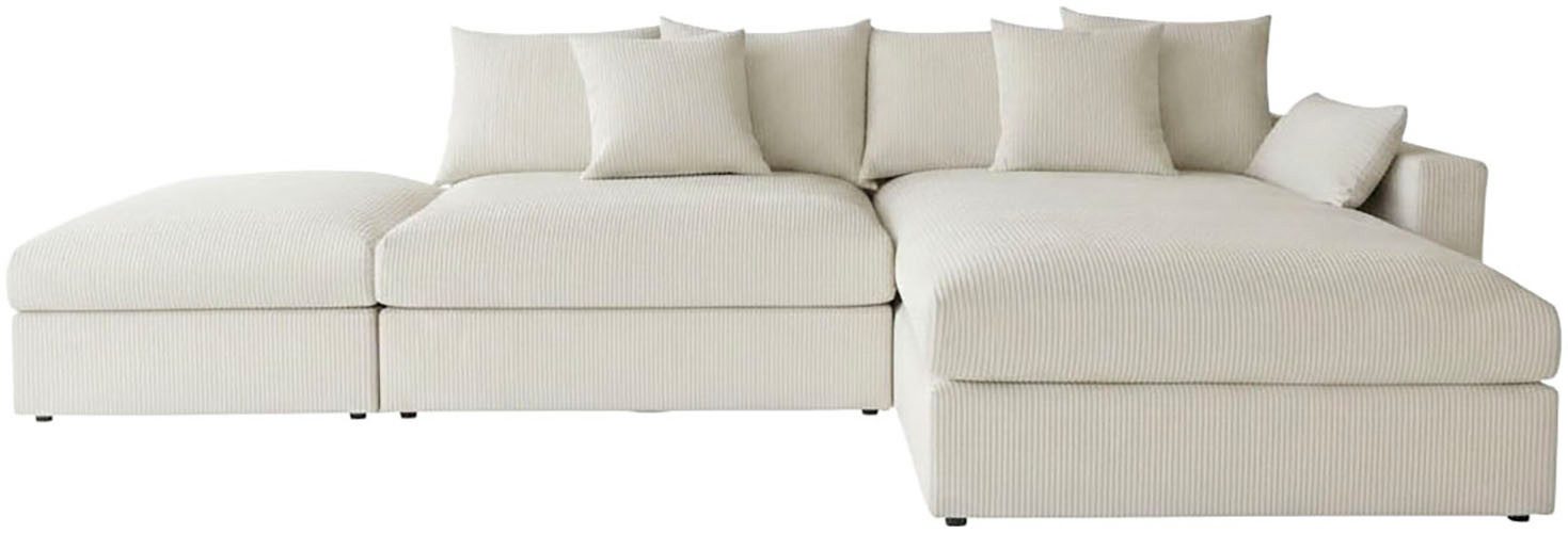 OTTO home Ecksofa Cosy Lounge L-Form, Breite 333 cm, Mega-Sofa mit Cordstoff bezogen, mit Federkern & 4 Zierkissen