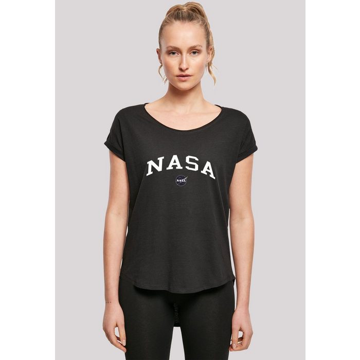 F4NT4STIC T-Shirt Long Cut T-Shirt 'NASA Collegiate Logo' Damen Premium Merch Lang Longshirt Bedruckt