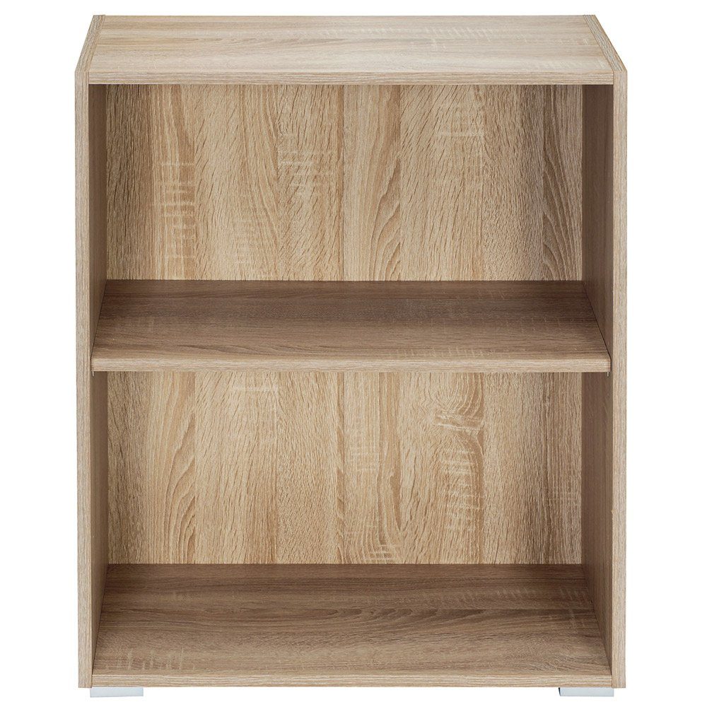 Fächer Eiche Bücherregal, Belastbarkeit 150kg Braun Casaria Höhenverstellbar 77x60x28cm 2 Boden