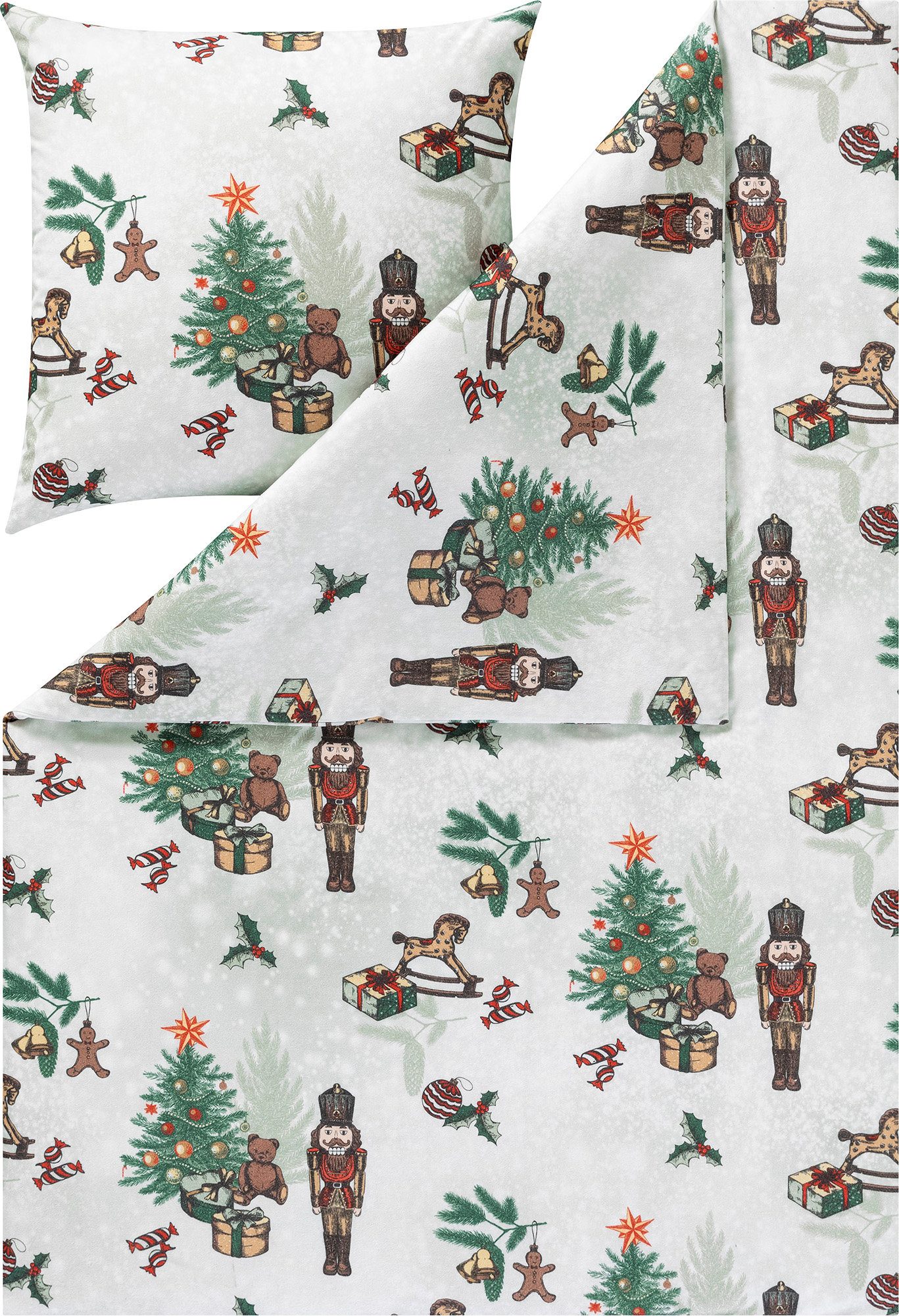 Estella Bettwäsche Bettwäsche "Nutkracker", Biber, Kuschelflanell Motiv: Nu günstig online kaufen
