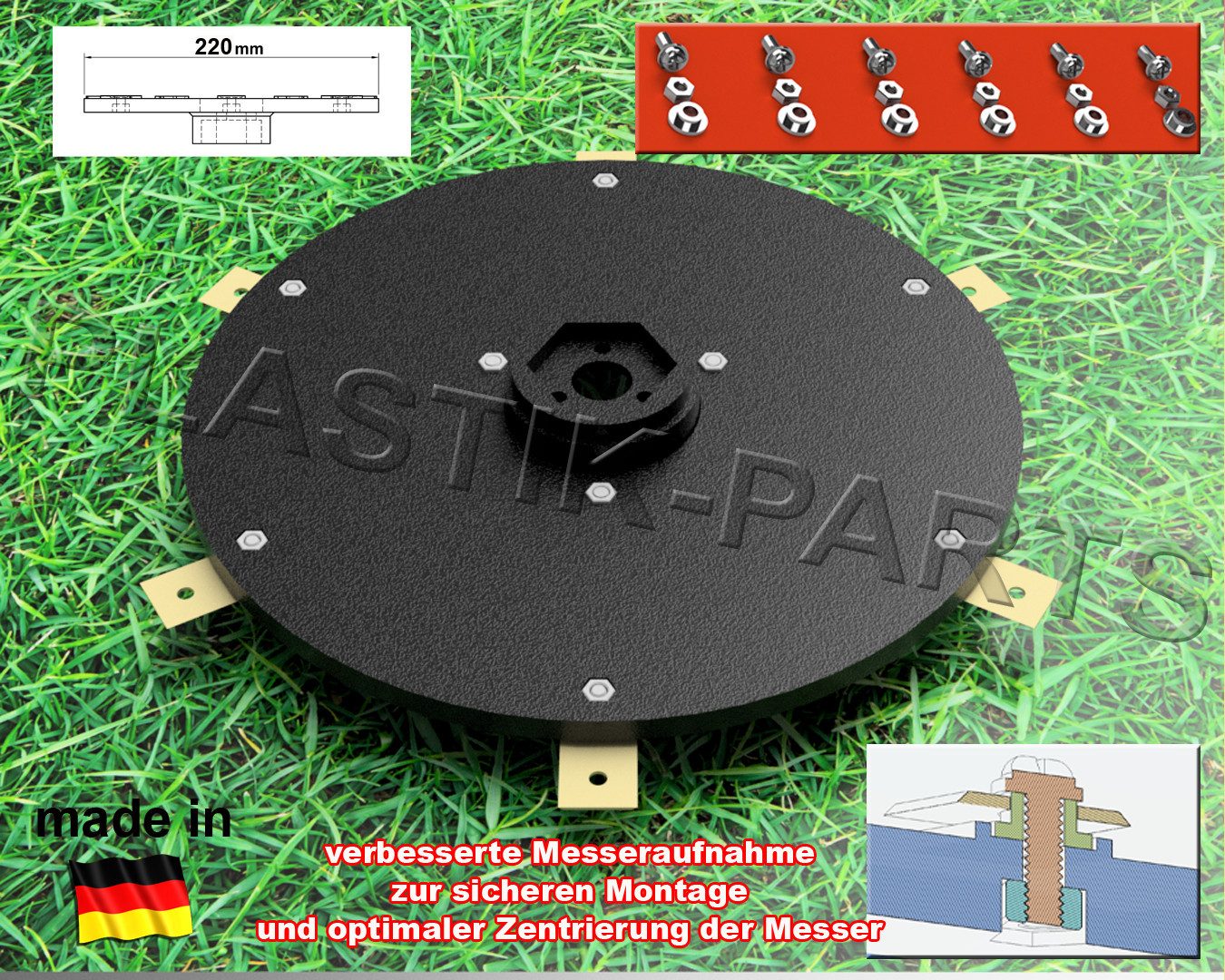 Plastik Parts Mährobotermesser Messerscheibe 6 Klingen günstig online kaufen