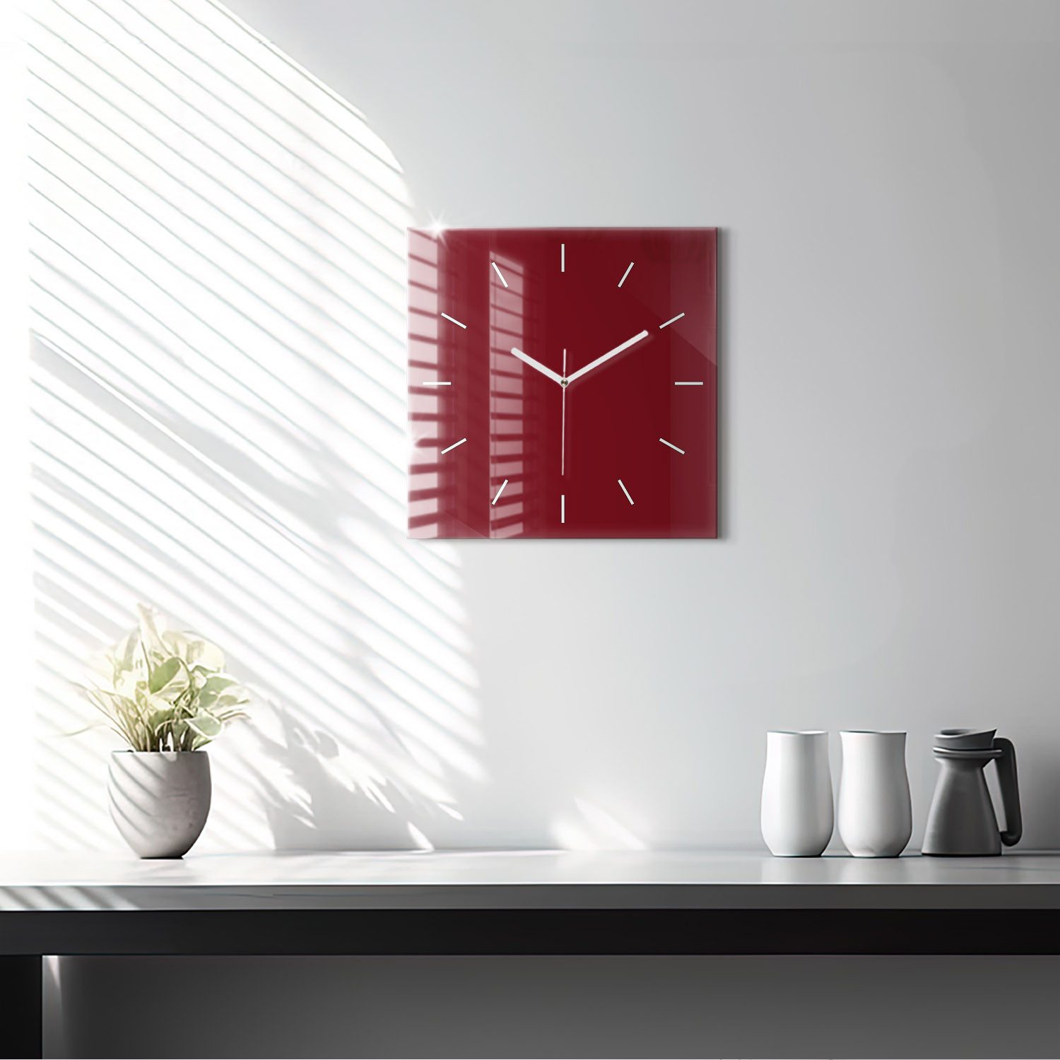 Tulup Wanduhr Glasuhr Modernistische Glaswanduhr 30x30cm Uhr aus gehärtetem Glas