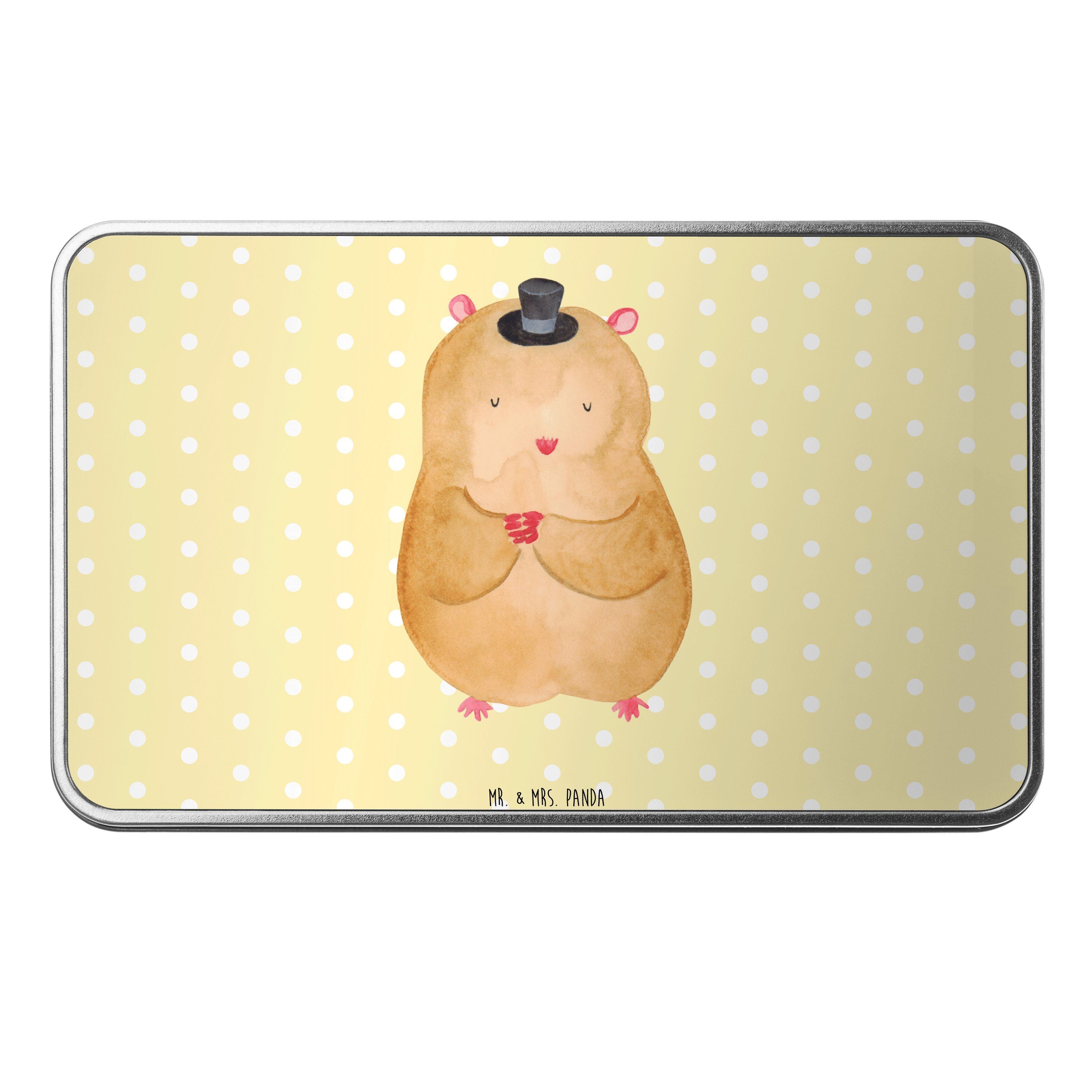 Mr. & Mrs. Panda Dose Hamster mit Hut - Gelb Pastell - Geschenk, Aufbewahrungsbox, Magier, (1 St)