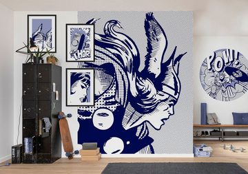 Komar Wandtattoo Captian America Pow (1 St), Künstler: Marvel, 125x125 cm (Breite x Höhe), rund und selbstklebend