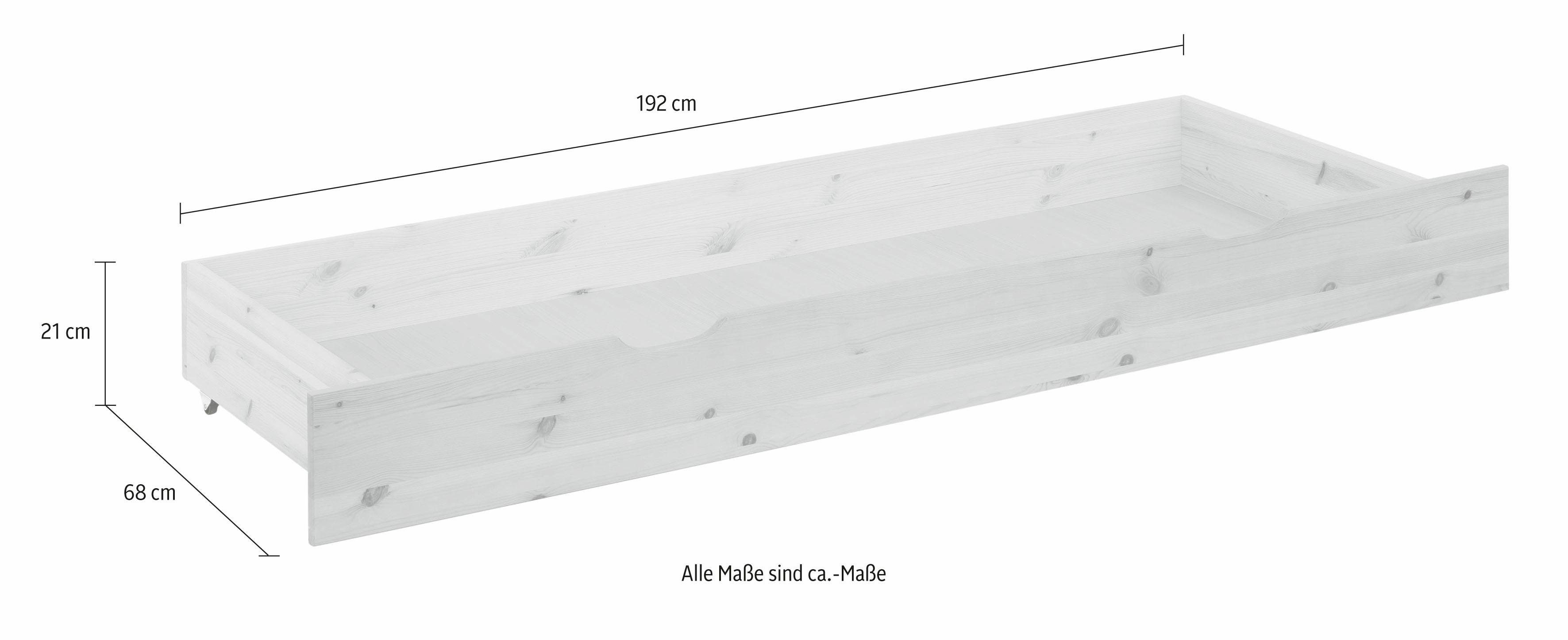 Home affaire "KERO", 192 passend Schubkasten "KERO", Massivholzbett honigfarben Breite cm zum