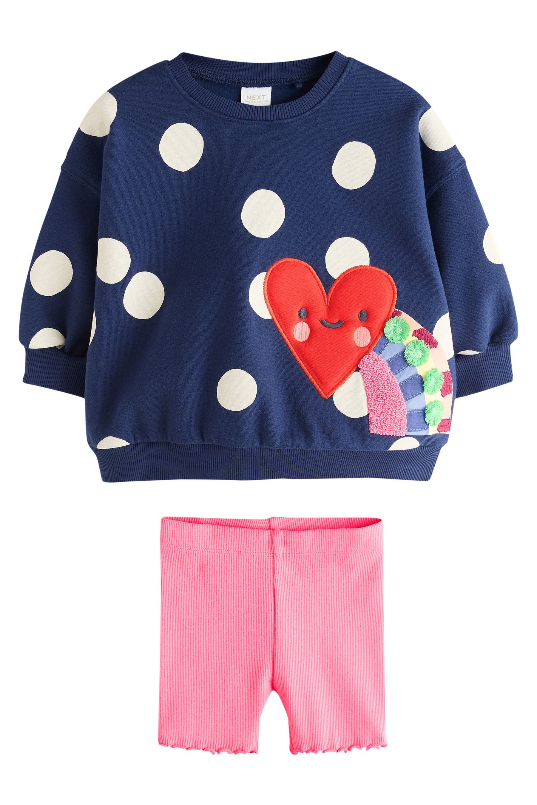 Navy Blue Polka Dot Heart
