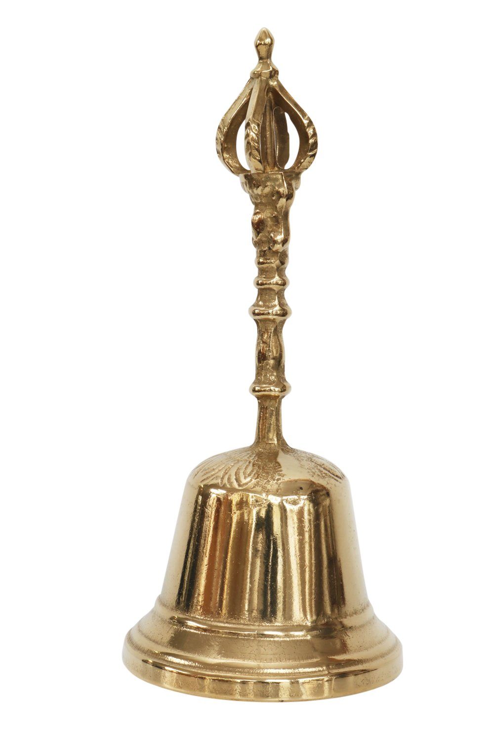 [Niedrigster Preis und höchste Qualität] Aubaho Dekoobjekt Tischglocke 20cm Schulglocke Antik-Stil Messin Glocke Krone Handglocke