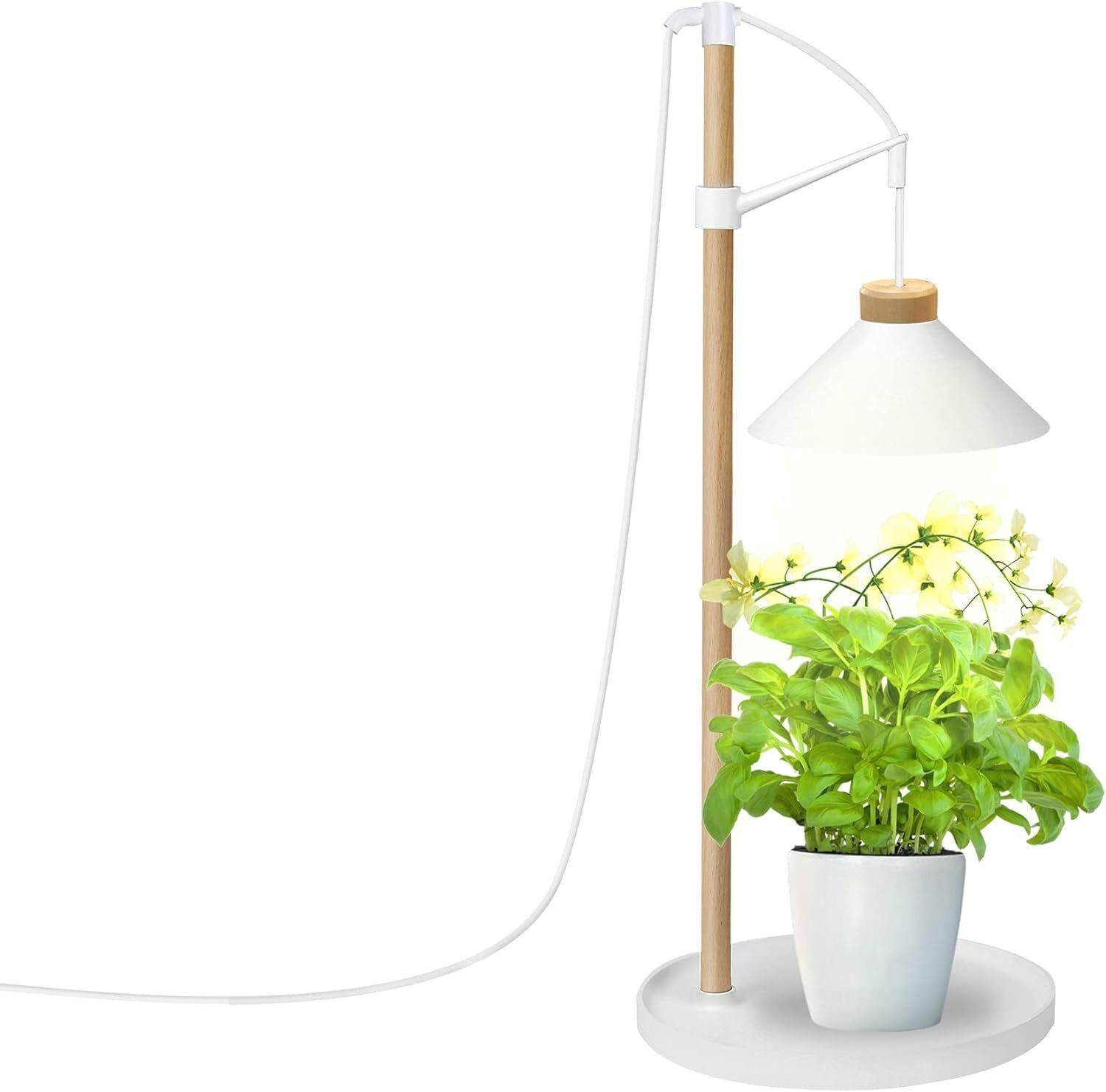 smartwares Pflanzenlampe LED 9W Gewächslampe für Kräuter & Blume 4000K Höhenverstellbar Weiß, LED fest integriert, 4000K, 550lm, 120°, 9W, Tag/Nacht-Zyklus