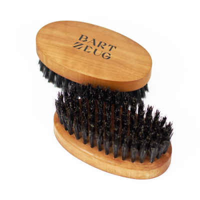 Bartzeug Bartbürste Groß (9,5 x 5cm)Wildschweinborsten & Birnbaumholz, Macht dein Bart weich und geschmeidig