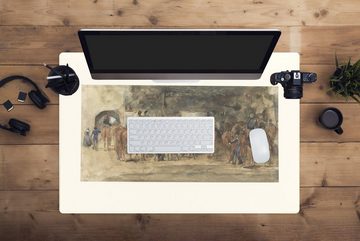 MuchoWow Gaming Mauspad Kavallerie in einem Karree - Gemälde von George Hendrik Breitner (1-St), Büro für Tastatur und Maus, Mousepad Gaming, 90x60 cm, XXL, Großes