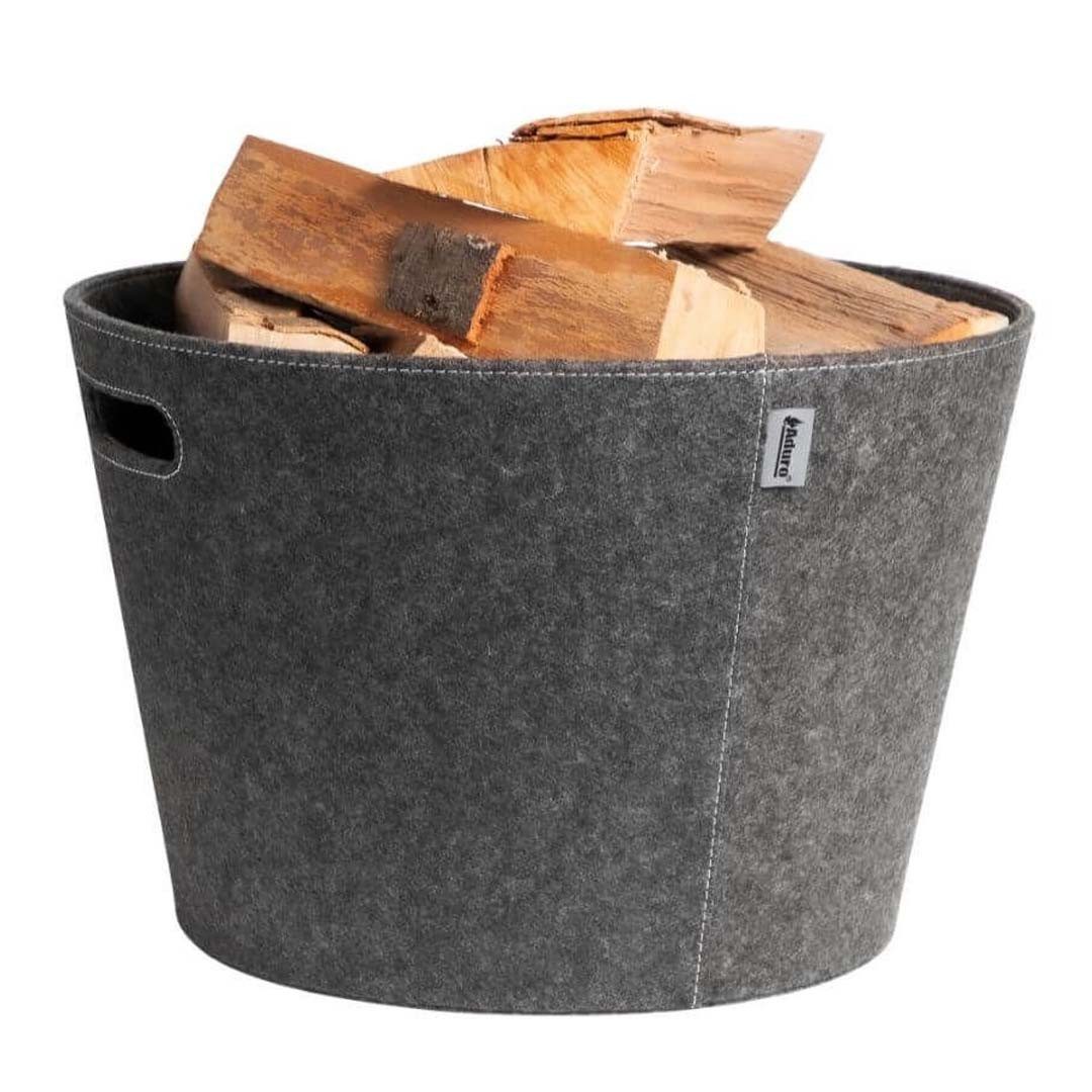 ADURO Kaminholzkorb Holzkorb Aduro Proline Ø 45 cm Filz grau