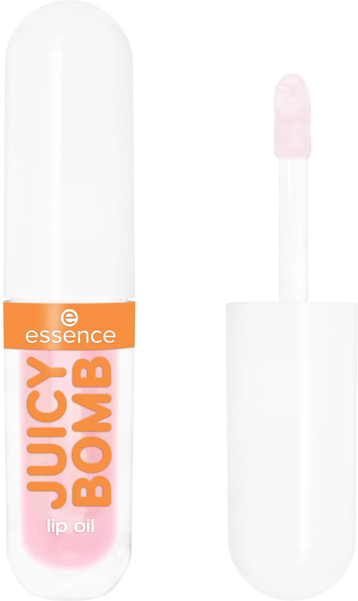 Essence Lipgloss JUICY BOMB PARTY lip oil, 4-tlg., Pflegende Ölformel, nicht-klebendes, glänzendes Finish, Pfirsichduft.
