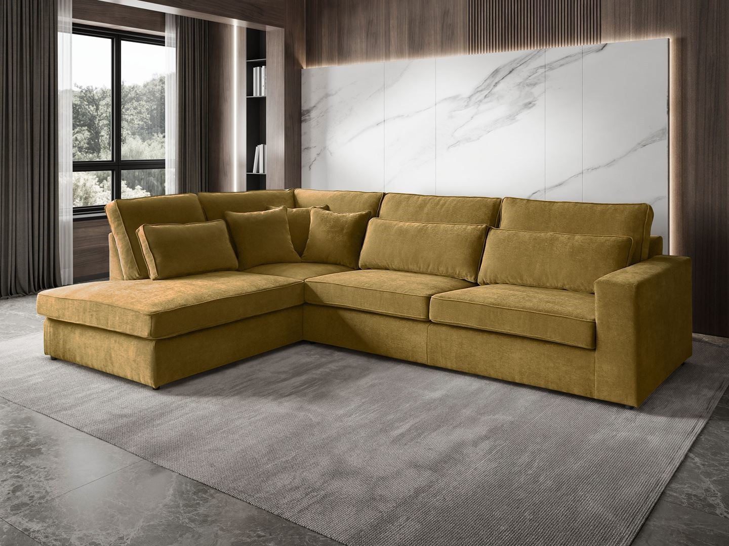 Beautysofa Ecksofa mit dekorativen Kissen PARMA, günstig online kaufen