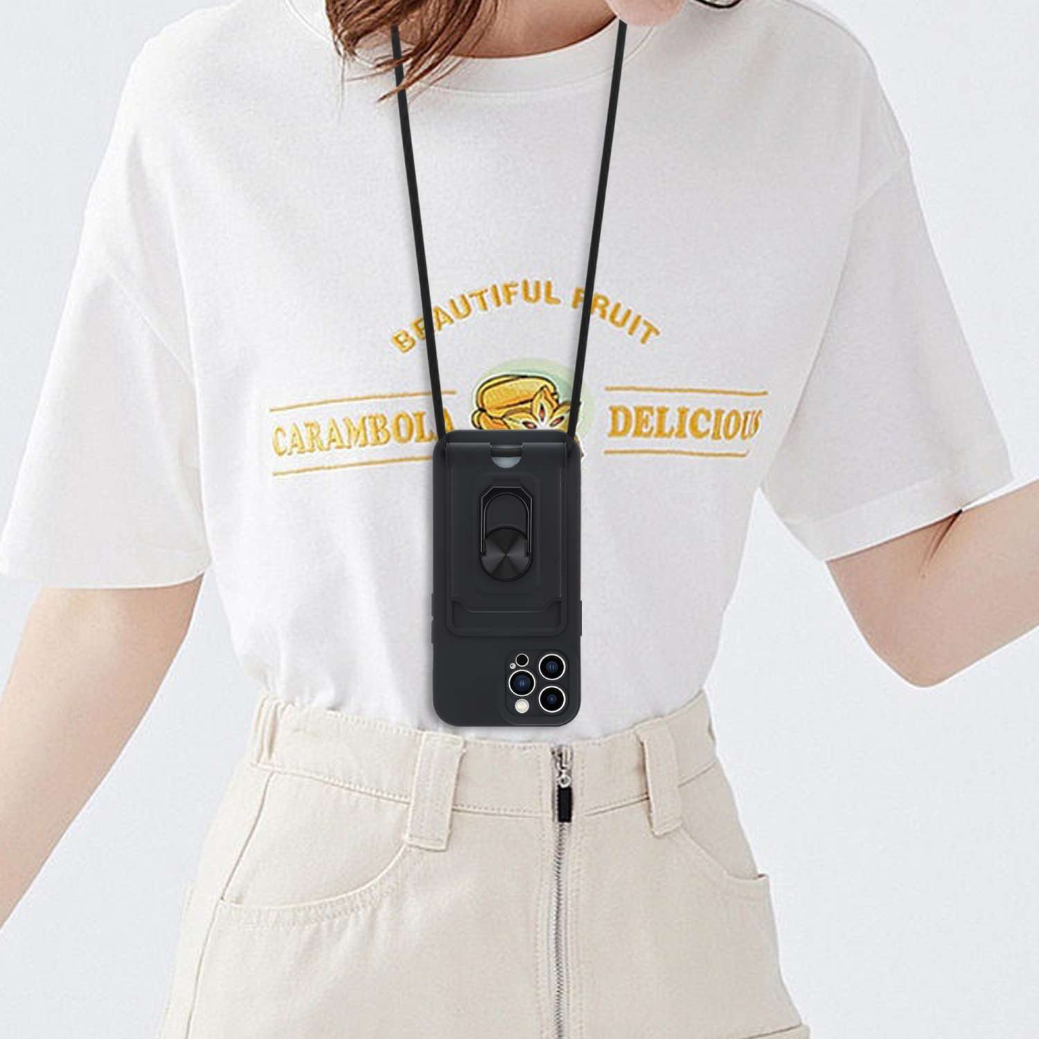 Cadorabo Handykette für Apple iPhone 15 PRO Apple iPhone 15 PRO, Handykette mit Standfunktion Schutzhülle