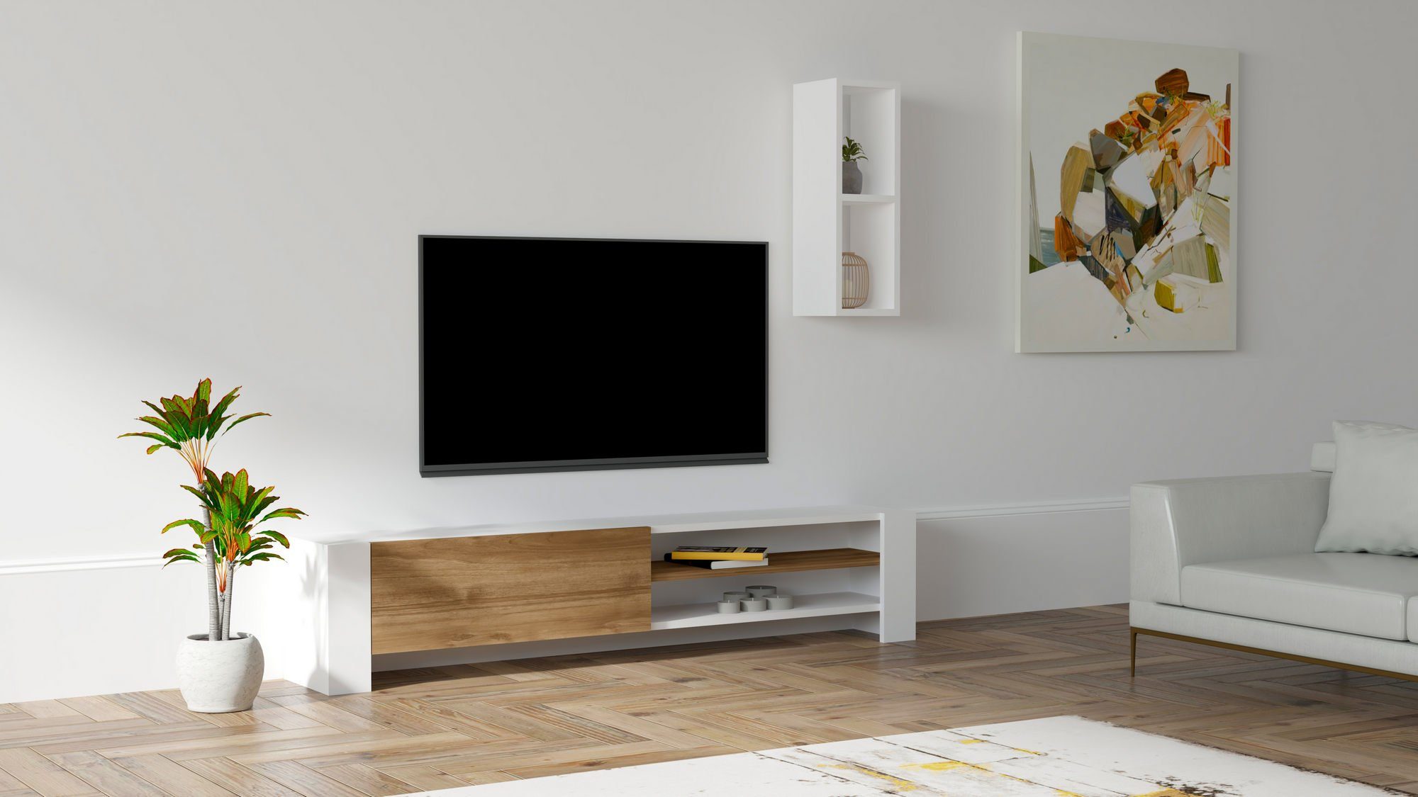 Skye Decor TV-Schrank Schränke, 33x160x26,8 cm, 100% Melaminbeschichtete Partikelplatte