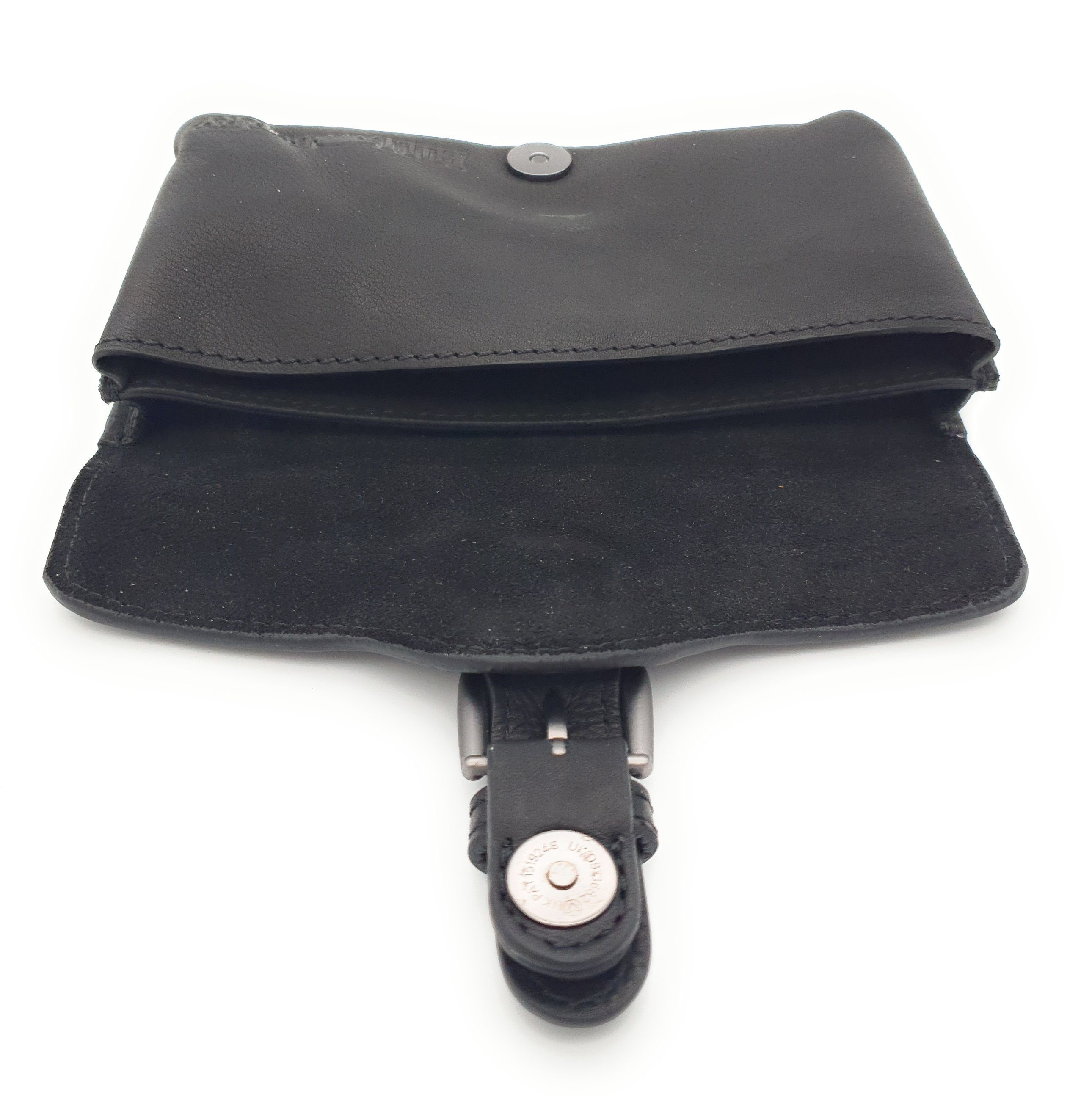 Hill Burry Gürteltasche echt Leder Bikertasche aus Vollrindleder, Doppelfach, Magnetverschluss