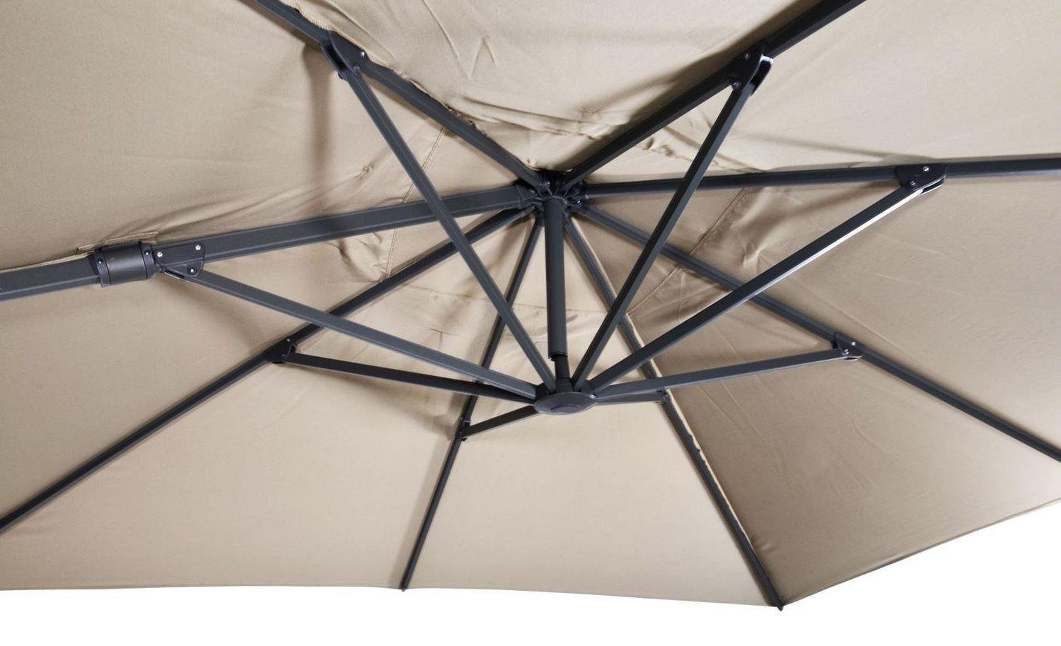 Lesli Living Sonnenschirm Lesli Living Ampelschirm "Virgo Flex" Ecru 3x3m